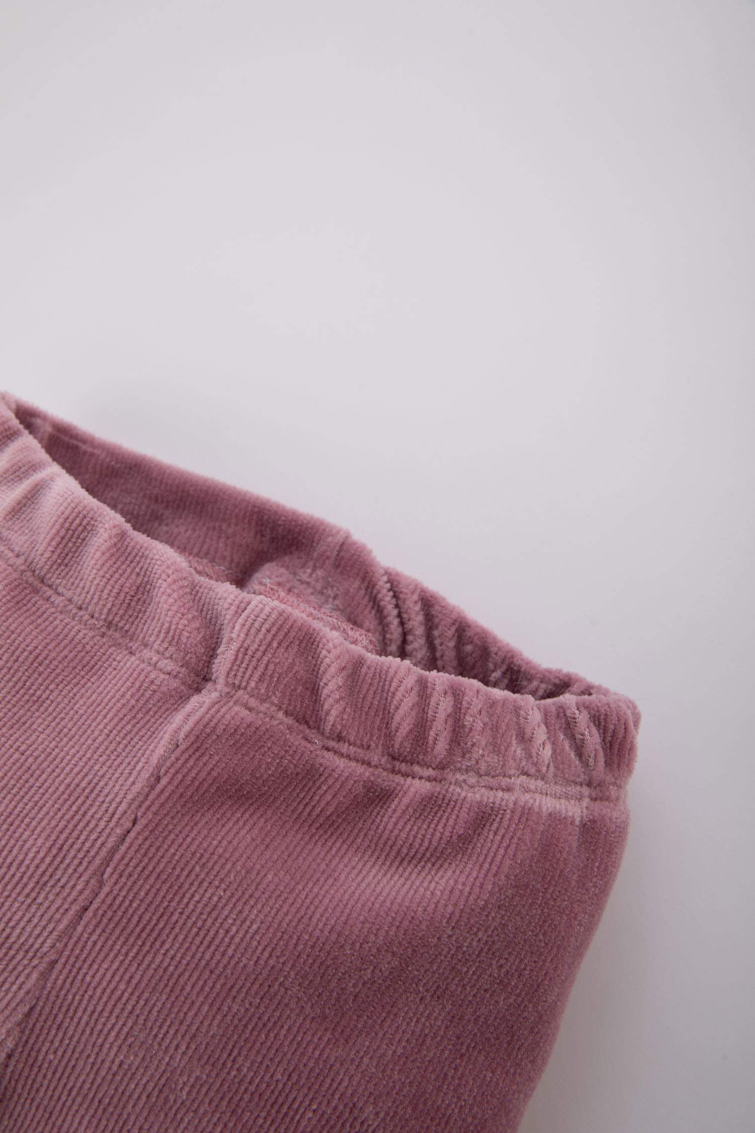 Kız Bebek Düz Paça Beli Lastikli Kadife Tayt