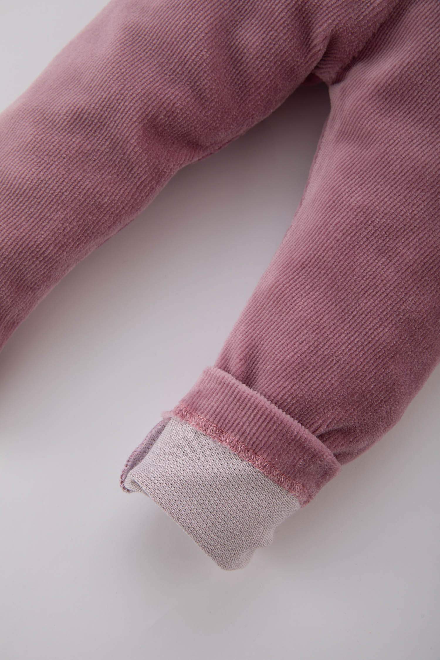 Kız Bebek Düz Paça Beli Lastikli Kadife Tayt