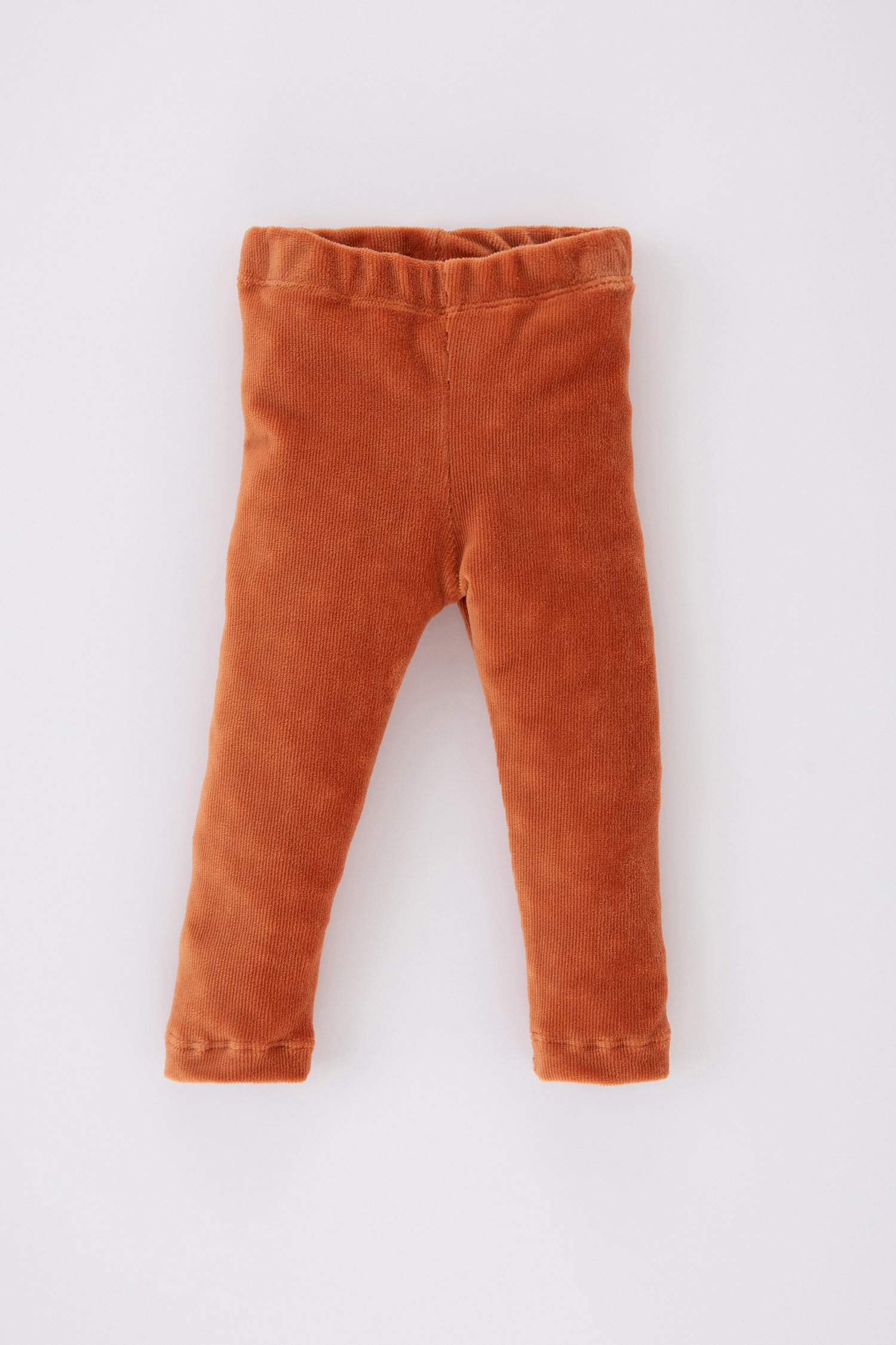 Kız Bebek Düz Paça Beli Lastikli Kadife Tayt