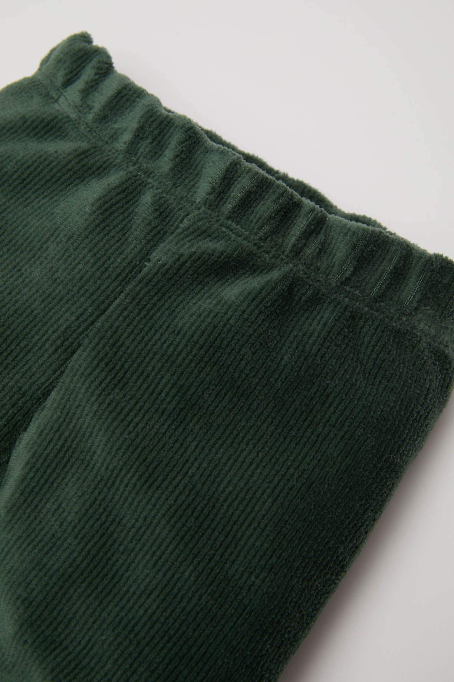 Kız Bebek Düz Paça Beli Lastikli Kadife Tayt