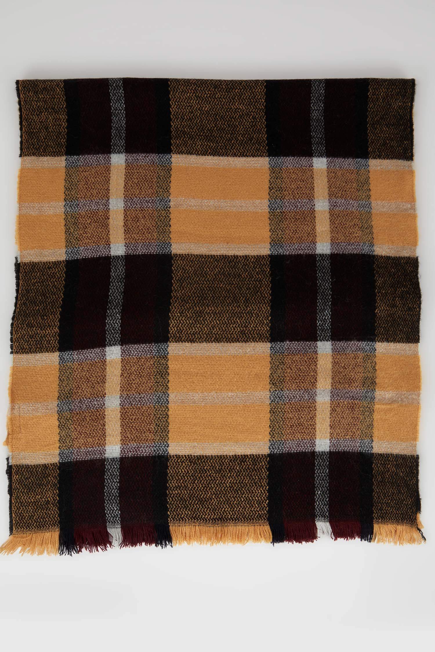 Erkek Kare Desenli Püsküllü Atkı