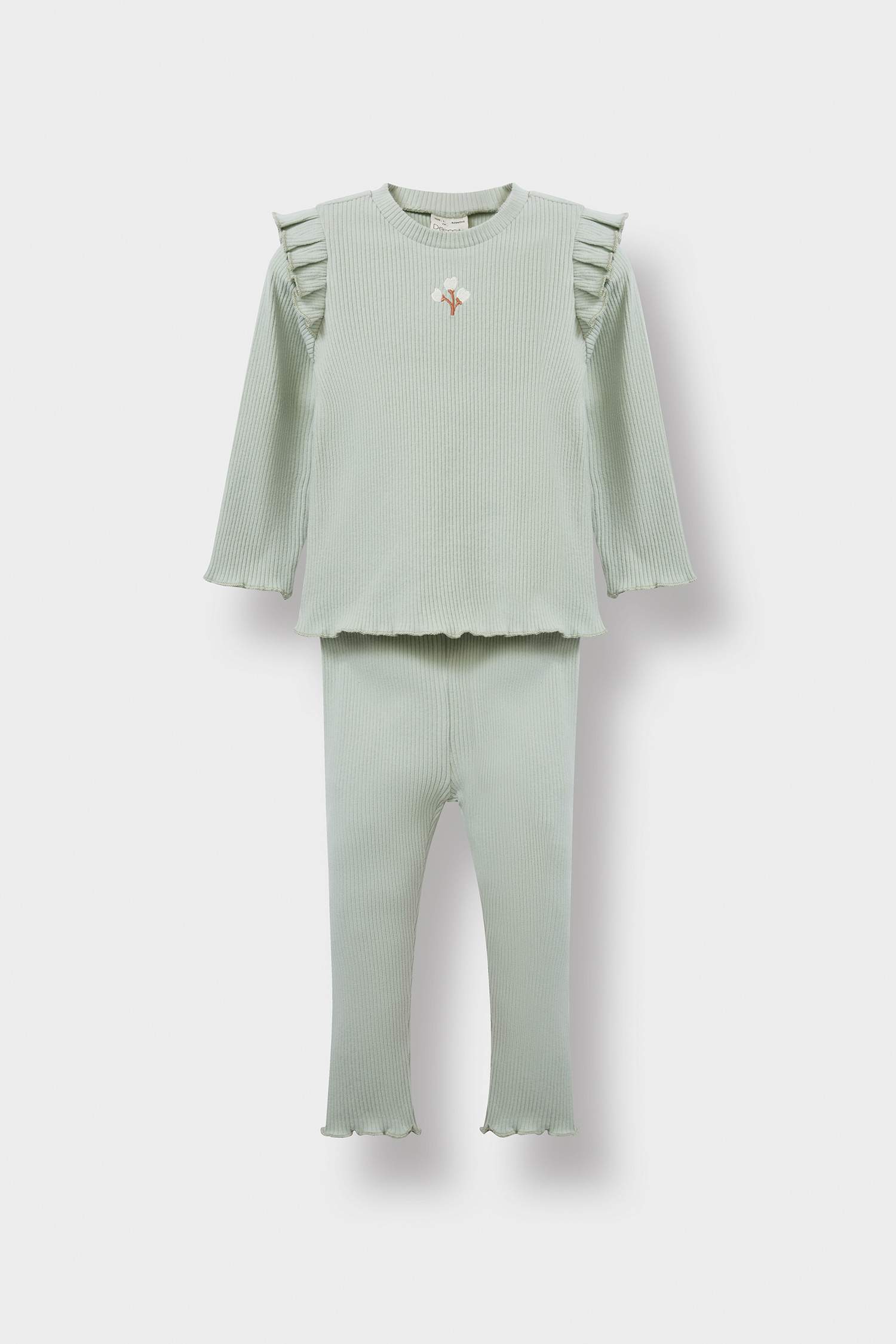 سيت بيبي بيبي فلورال مضلع تيشيرت وستريج - قطعتين