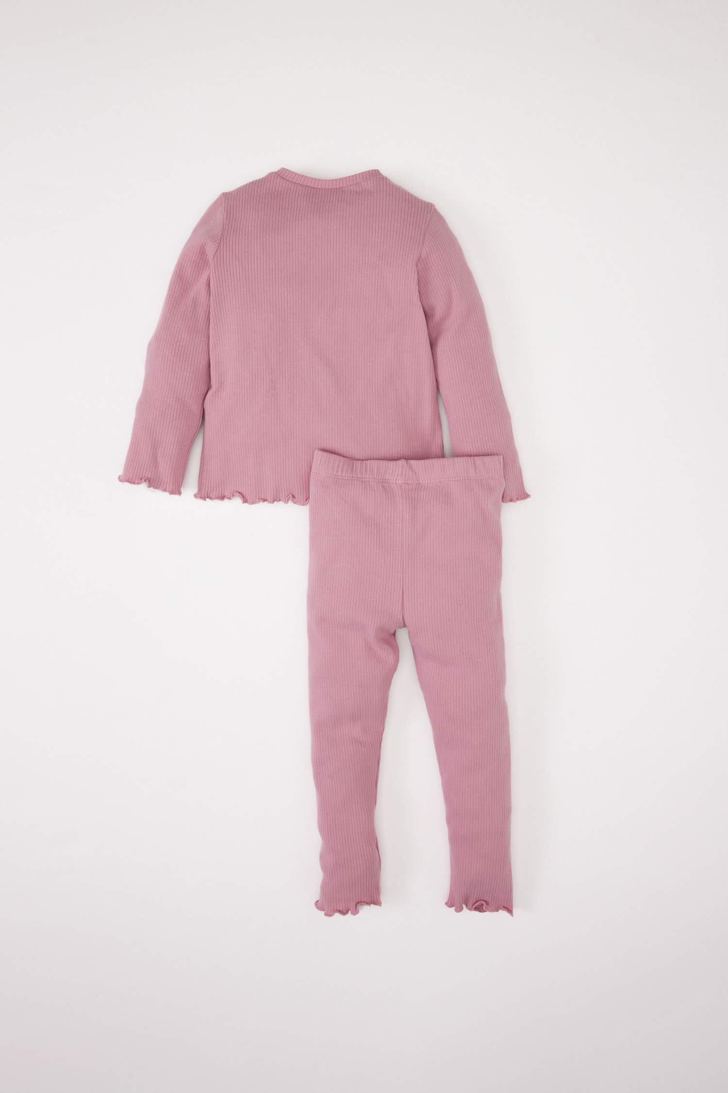 طقم تيشيرت بناتي مطبوع بأكمام طويلة و سروال