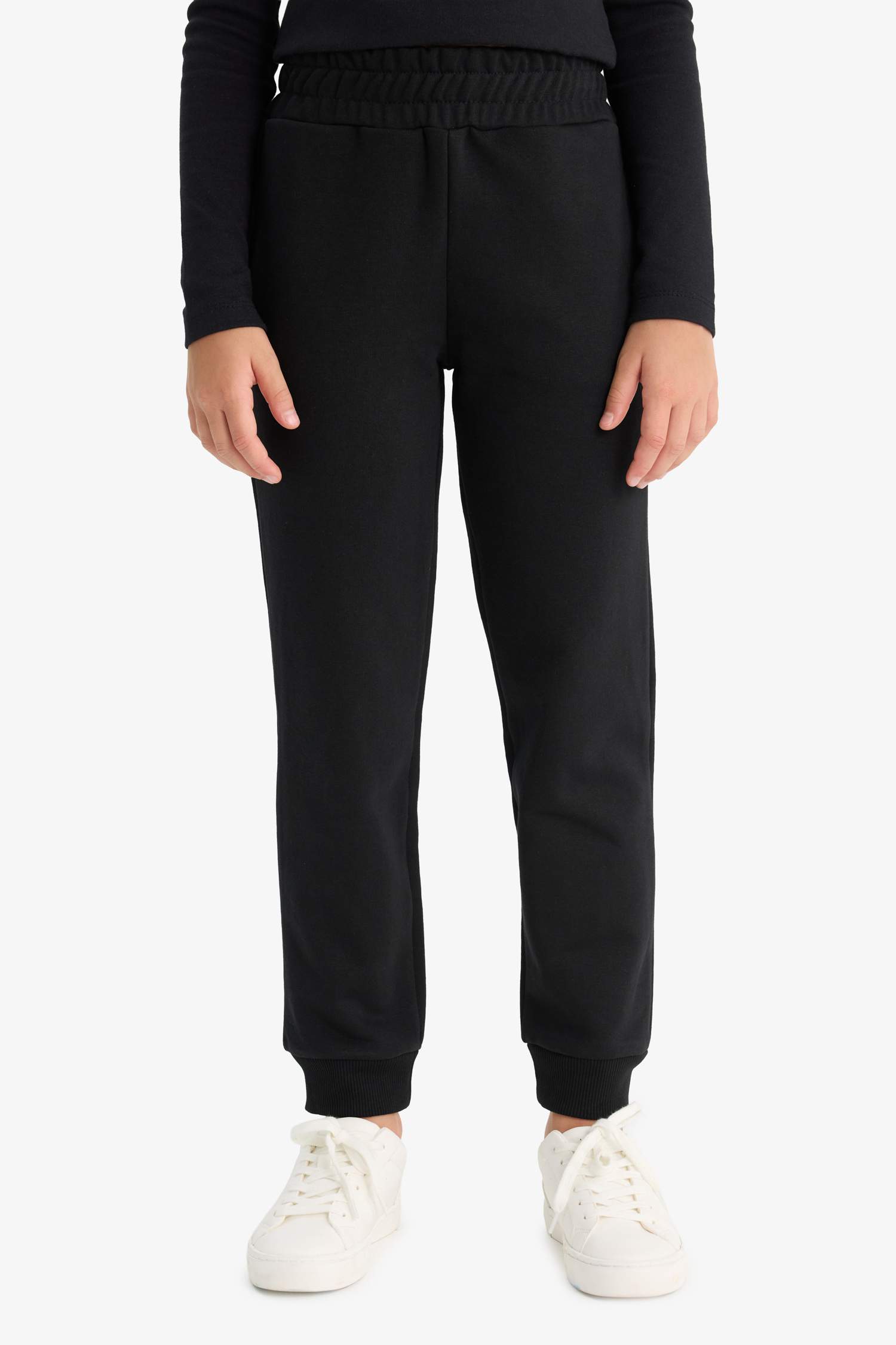 Kız Çocuk Standart Fit Basic Düz Beli Lastikli Okul Jogger Eşofman Altı