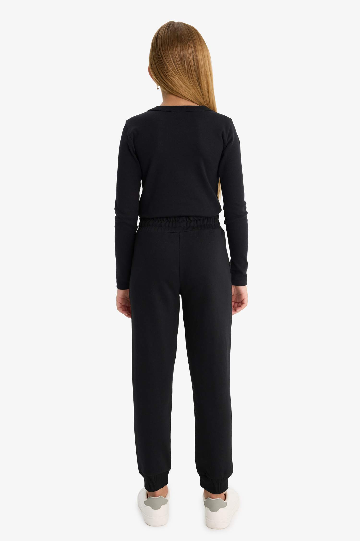 Kız Çocuk Standart Fit Basic Düz Beli Lastikli Okul Jogger Eşofman Altı