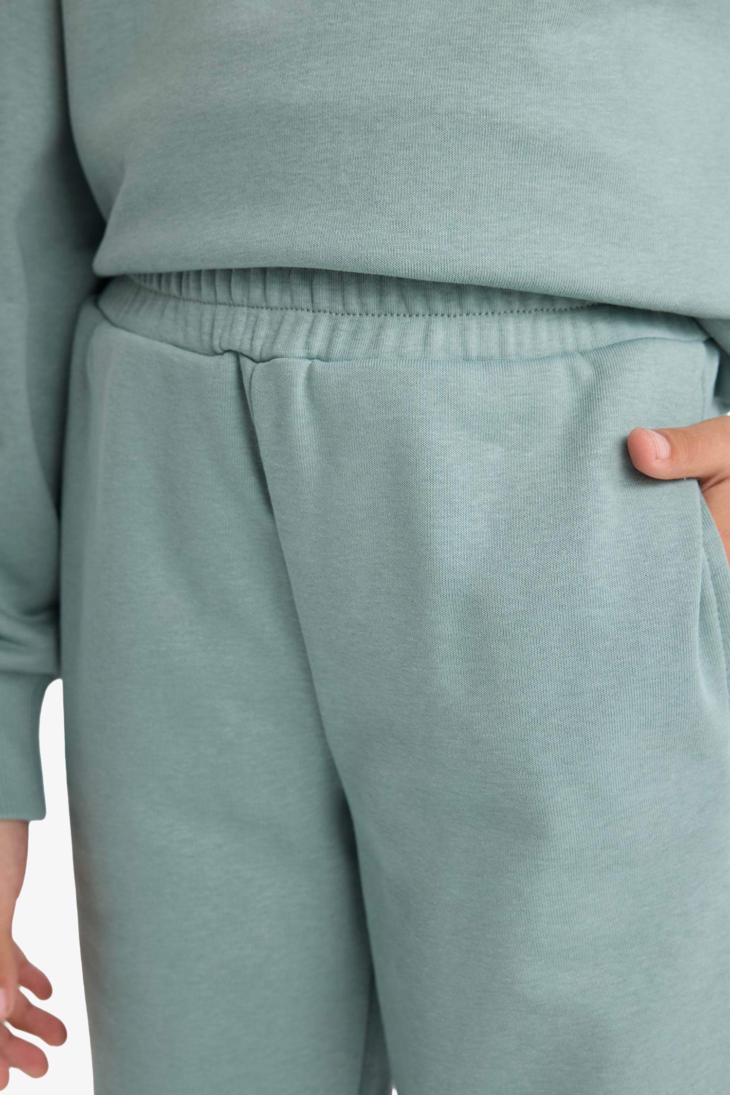 Kız Çocuk Standart Fit Basic Düz Beli Lastikli Okul Jogger Eşofman Altı