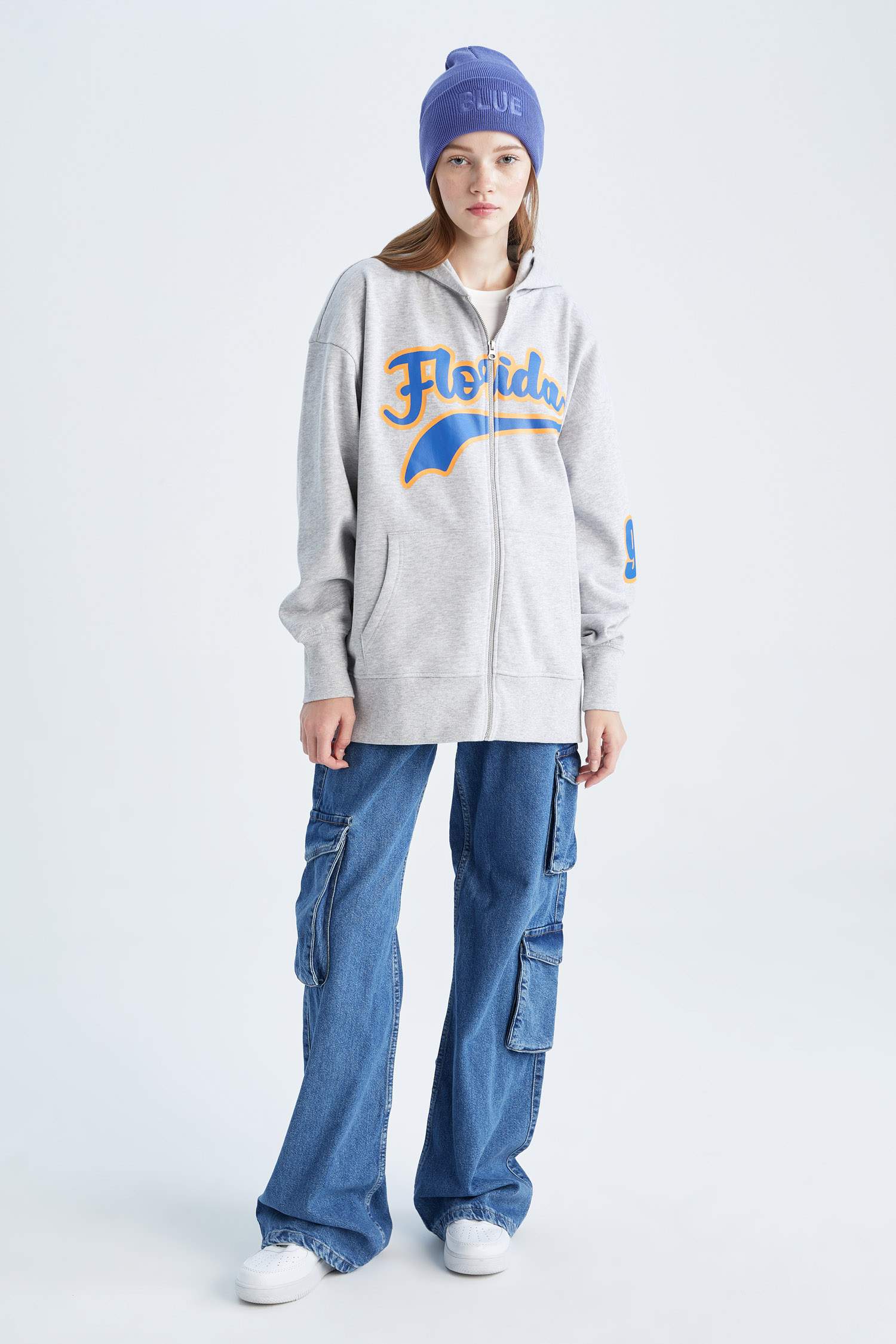 үлкен пішім бас киімді 3 иірілген жіп Кардиган