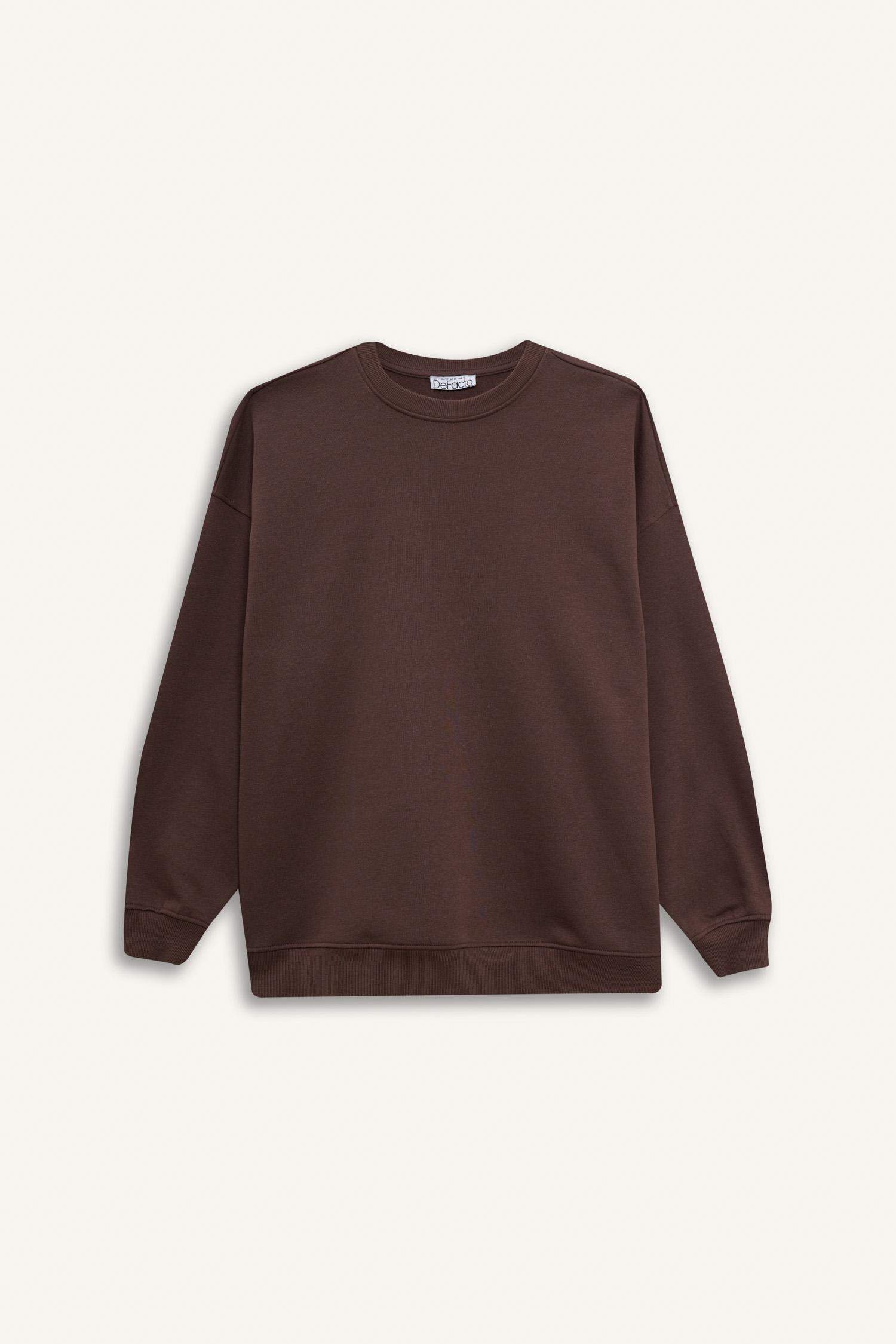 سويت شيرت اوفر سايز تقيل بياخة مستديرة