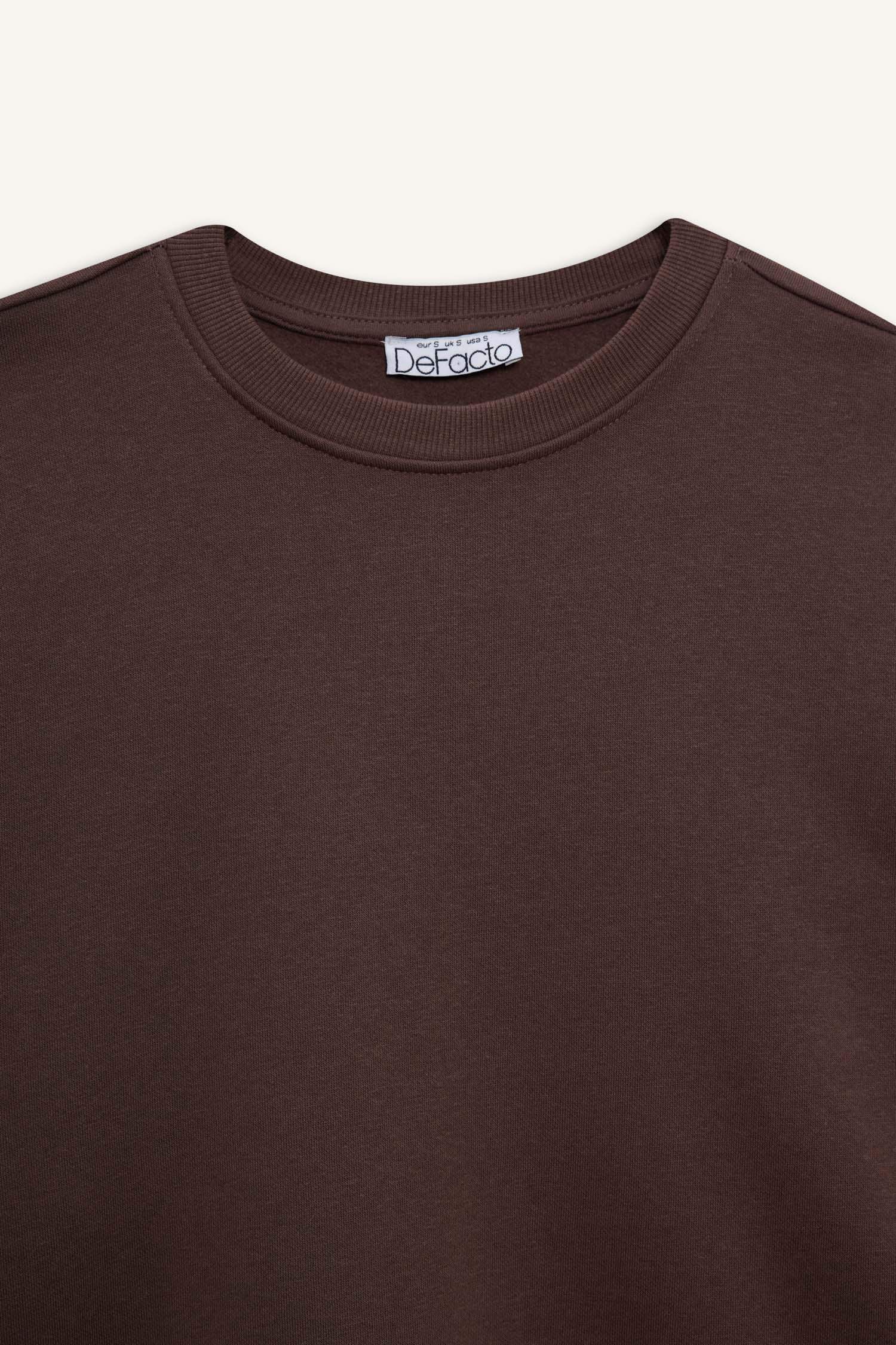 سويت شيرت اوفر سايز تقيل بياخة مستديرة