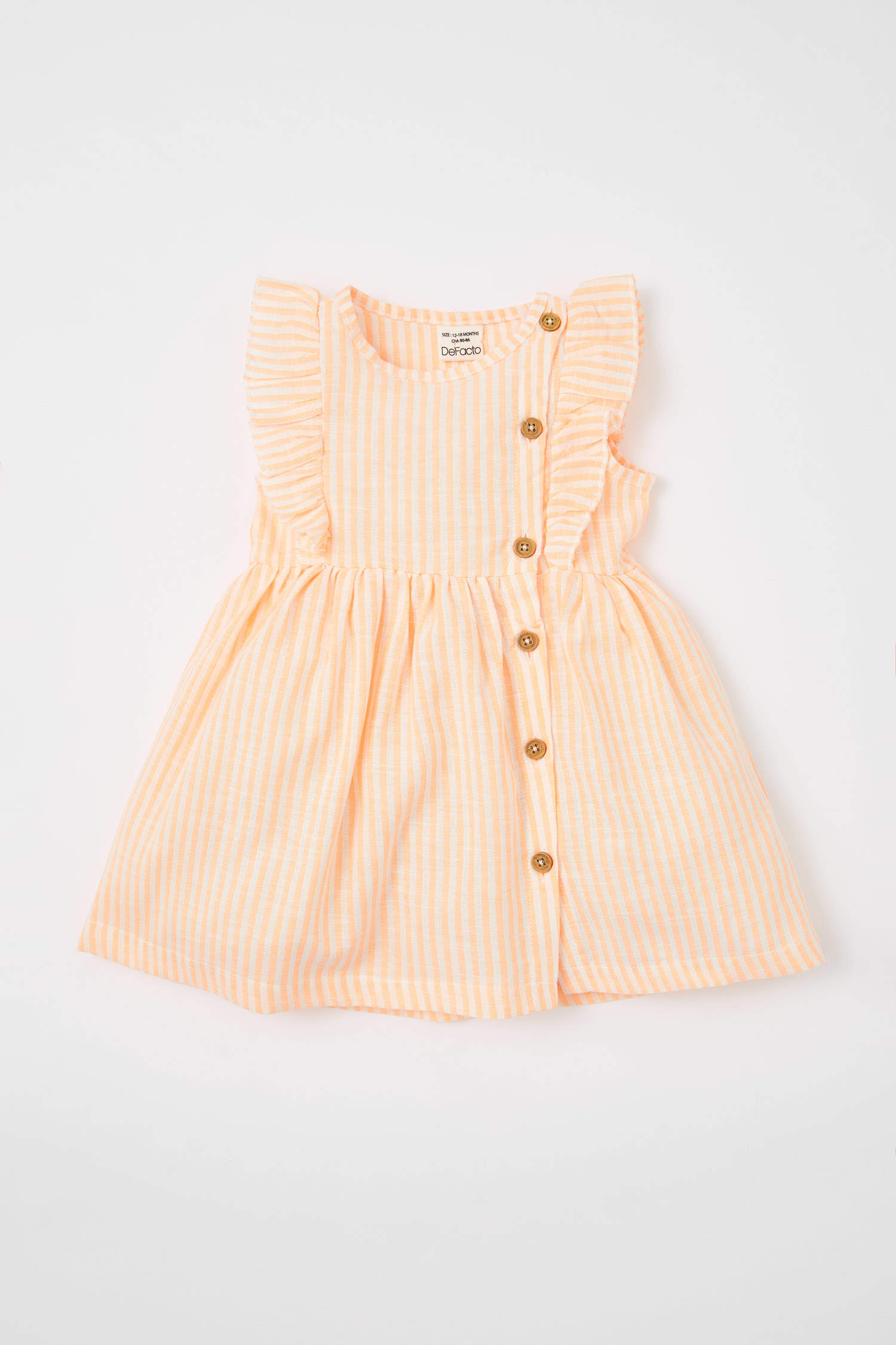 Ecru Baby Girl Regular Fit Striped Sleeveless Woven Dress 2552661 | DeFacto
