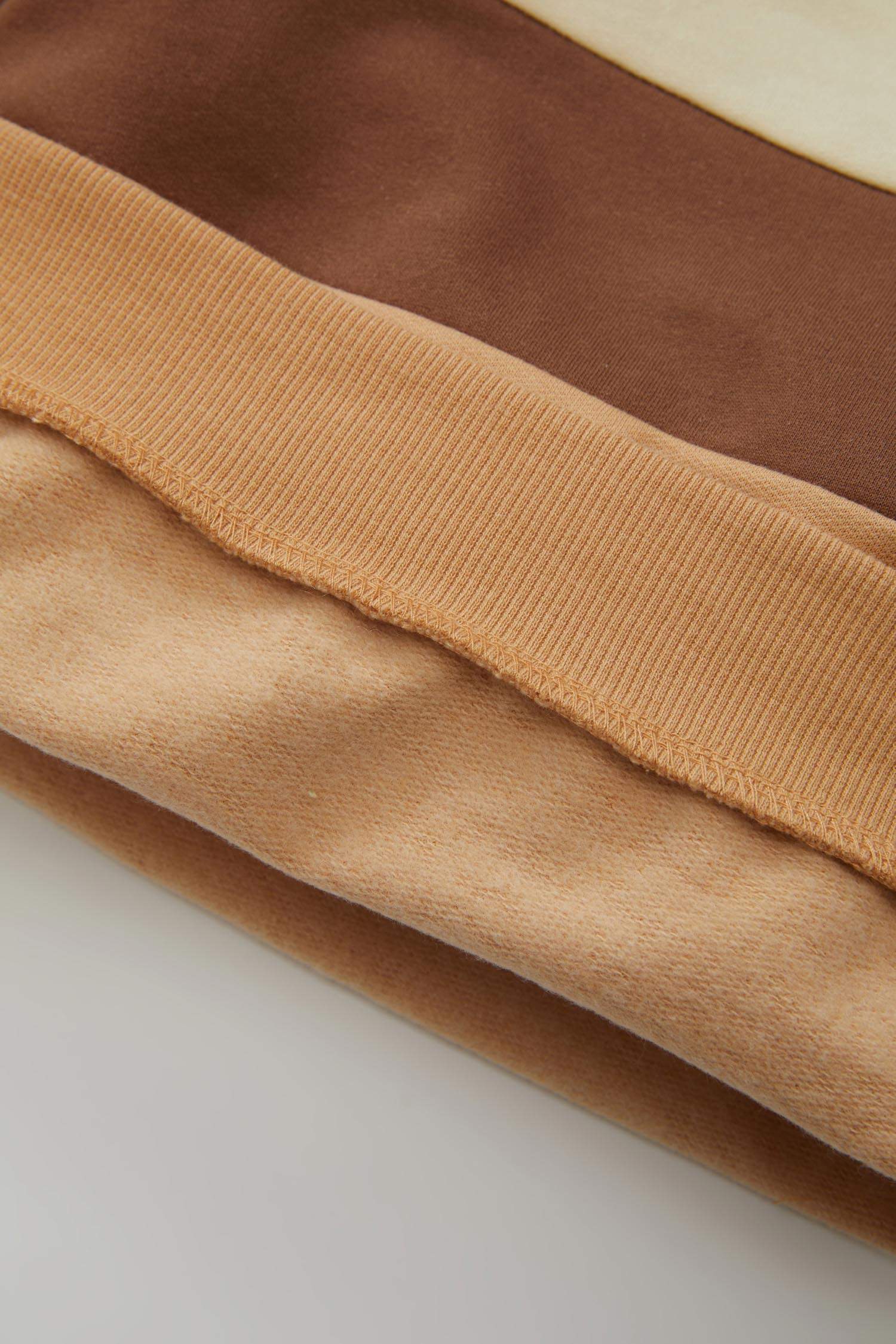 Erkek Bebek 2'li Takım Renk Bloklu İçi Yumuşak Tüylü Sweatshirt Beli Lastikli Eşofman Altı