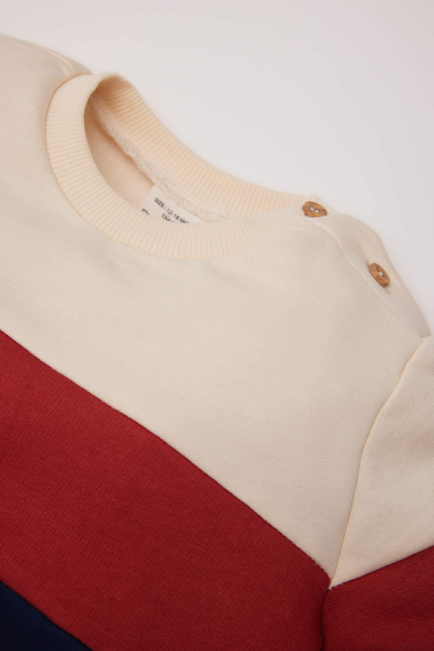 Ensemble Sweatshirt à col rond avec blocs de couleurs et Jogging pour bébé garçon