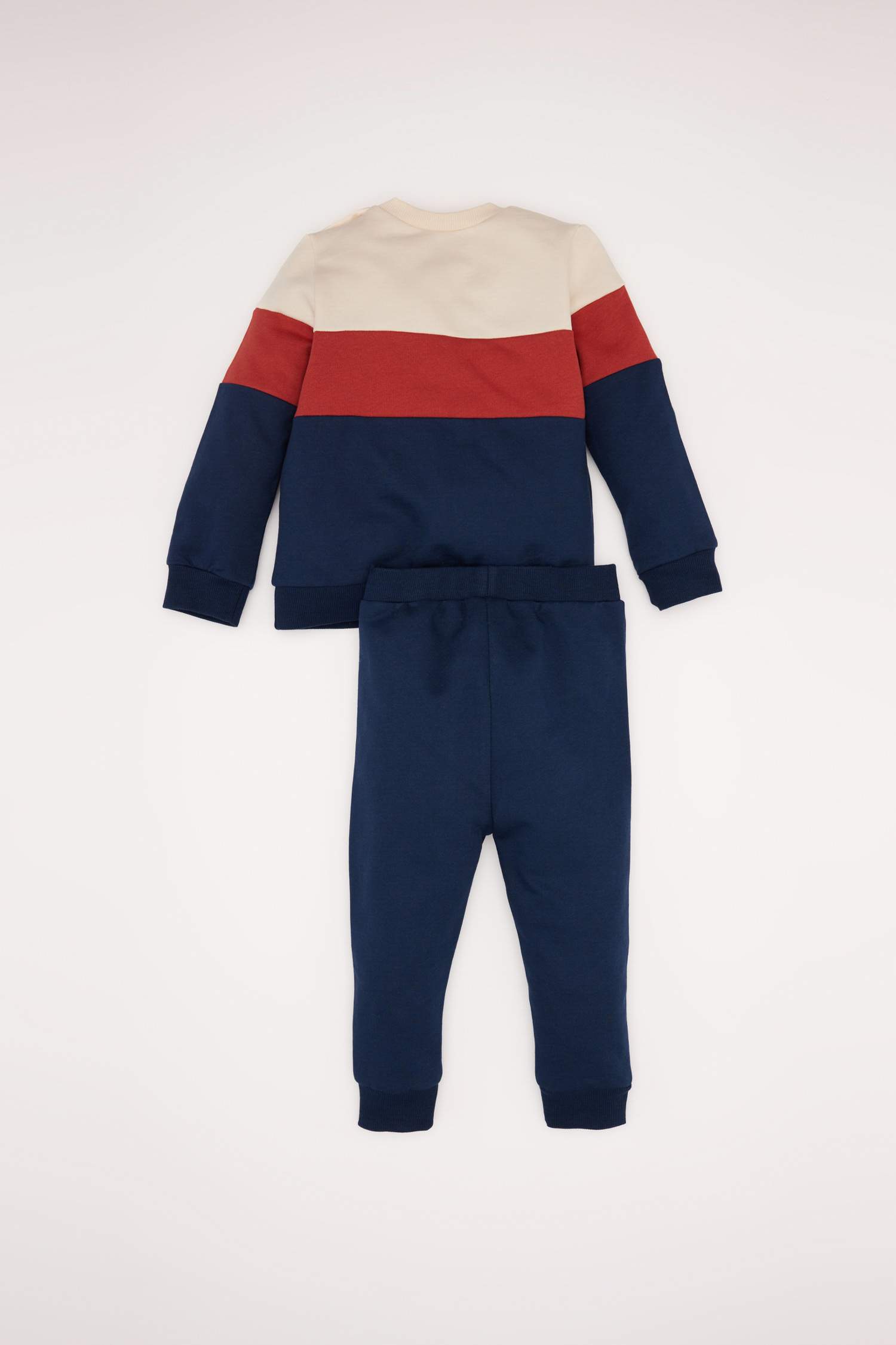 Ensemble Sweatshirt à col rond avec blocs de couleurs et Jogging pour bébé garçon