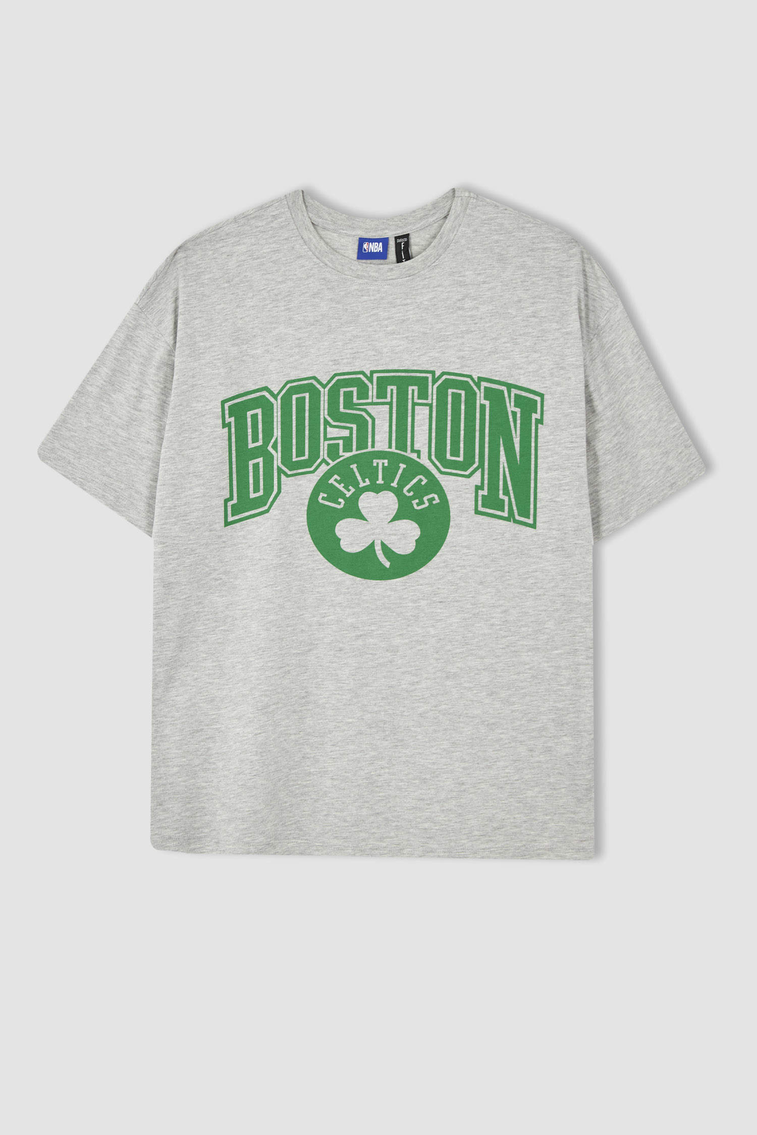 Defacto Fit NBA Boston Celtics Oversize Fit Bisiklet Yaka Kısa Kollu Tişört. 9