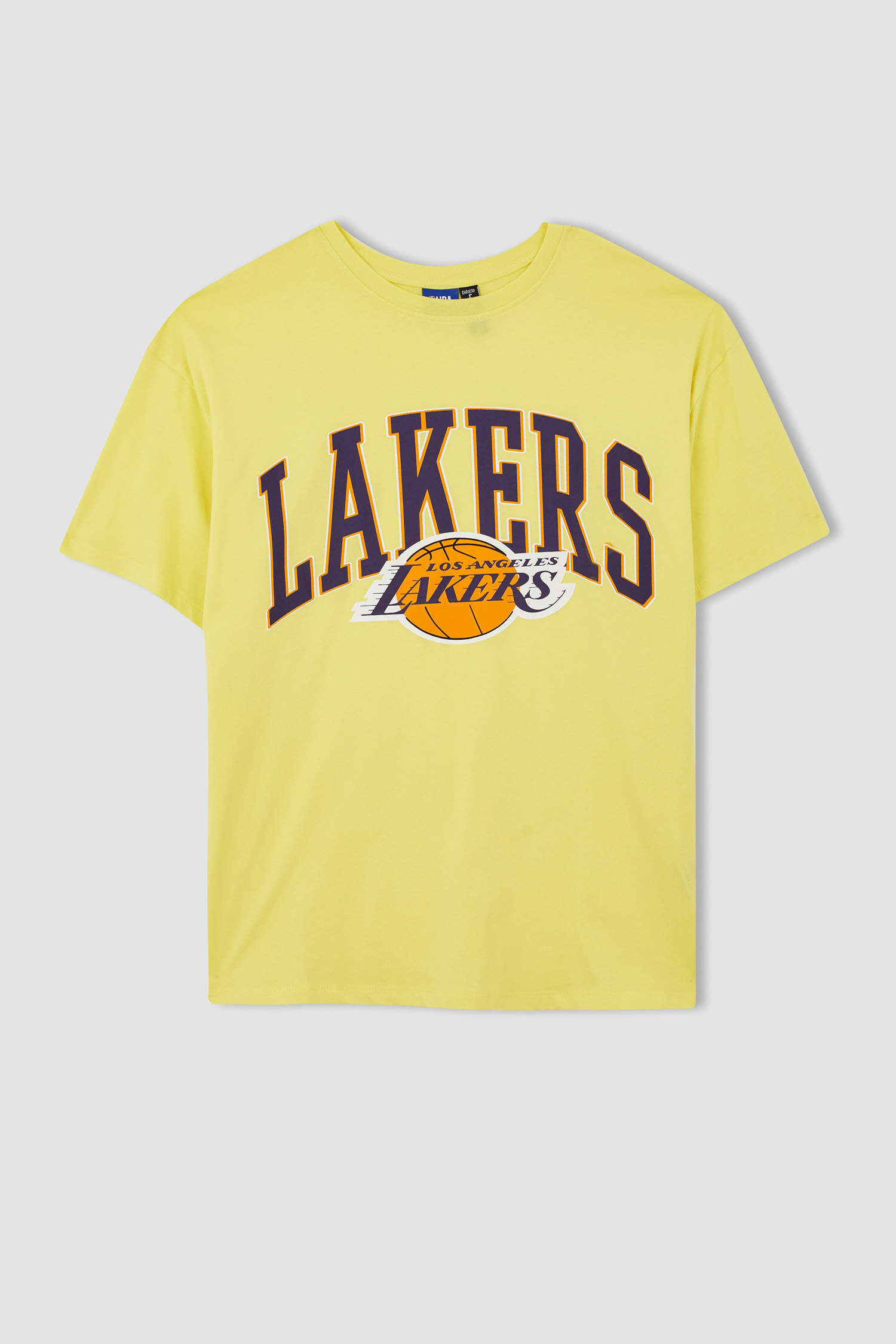 Defacto Fit NBA Los Angeles Lakers Oversize Fit Bisiklet Yaa Kısa Kollu Tişört. 6