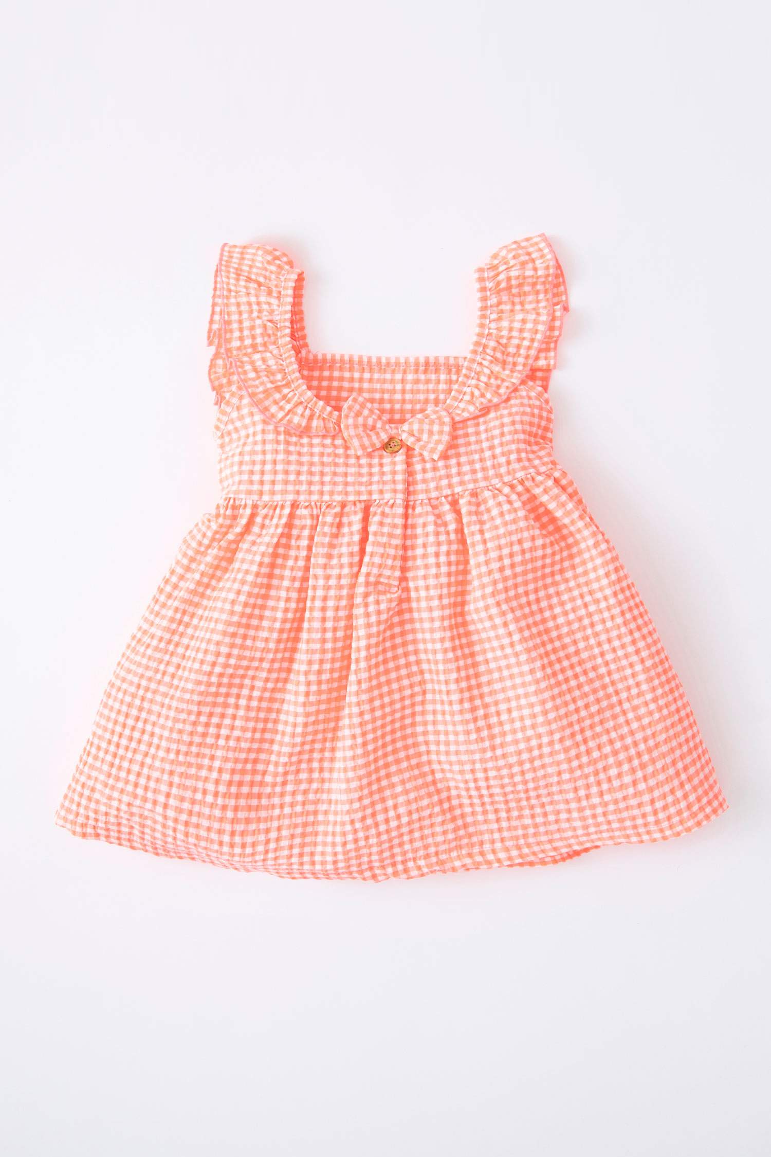 Baby Girl Gingham Sleeveless Crinkle Dress