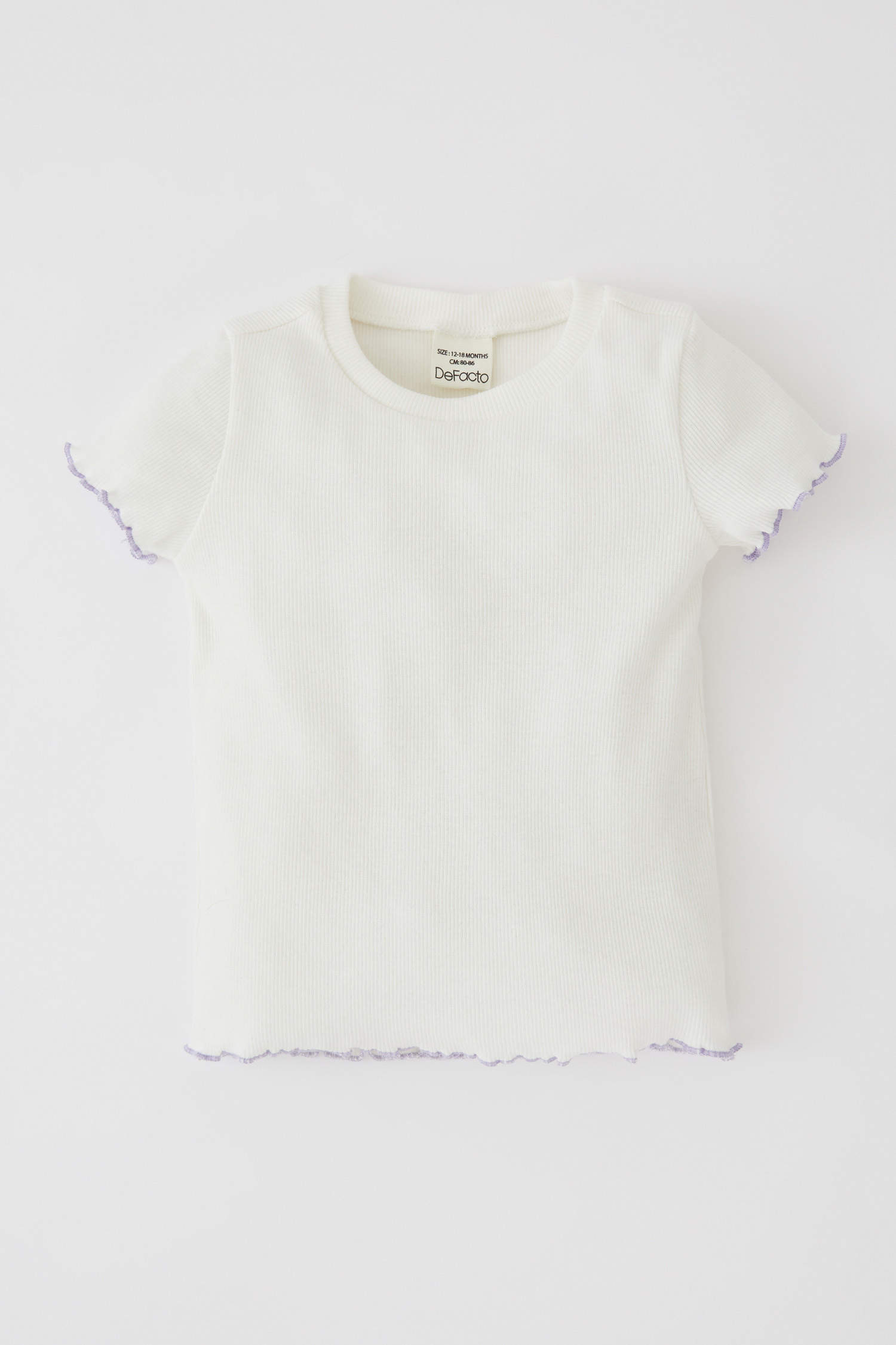 Defacto Kız Bebek Kısa Kollu Tişört Pötikare Desenli Askılı Elbise Takım. 2