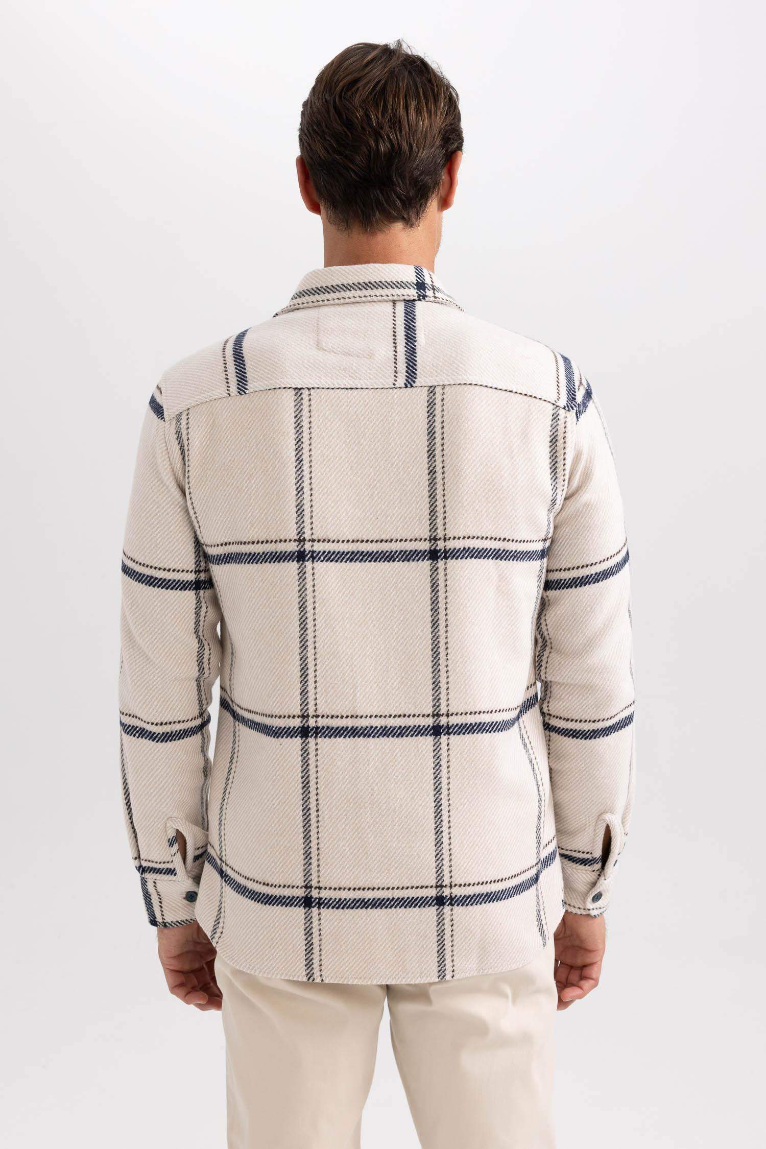 Modern Fit Polo Yaka Oduncu Uzun Kollu Gömlek