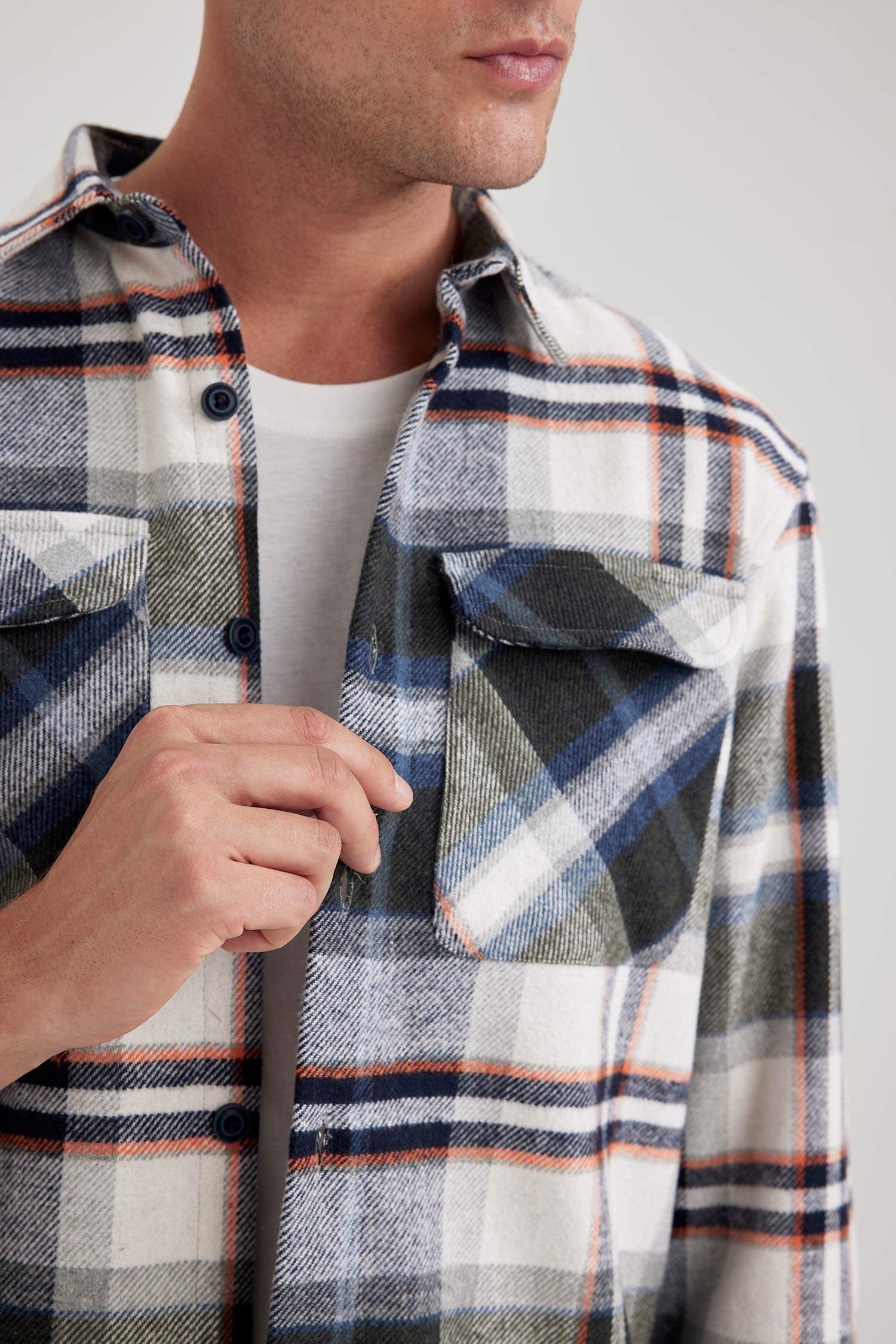 Relax Fit Polo Yaka Oduncu Uzun Kollu Gömlek