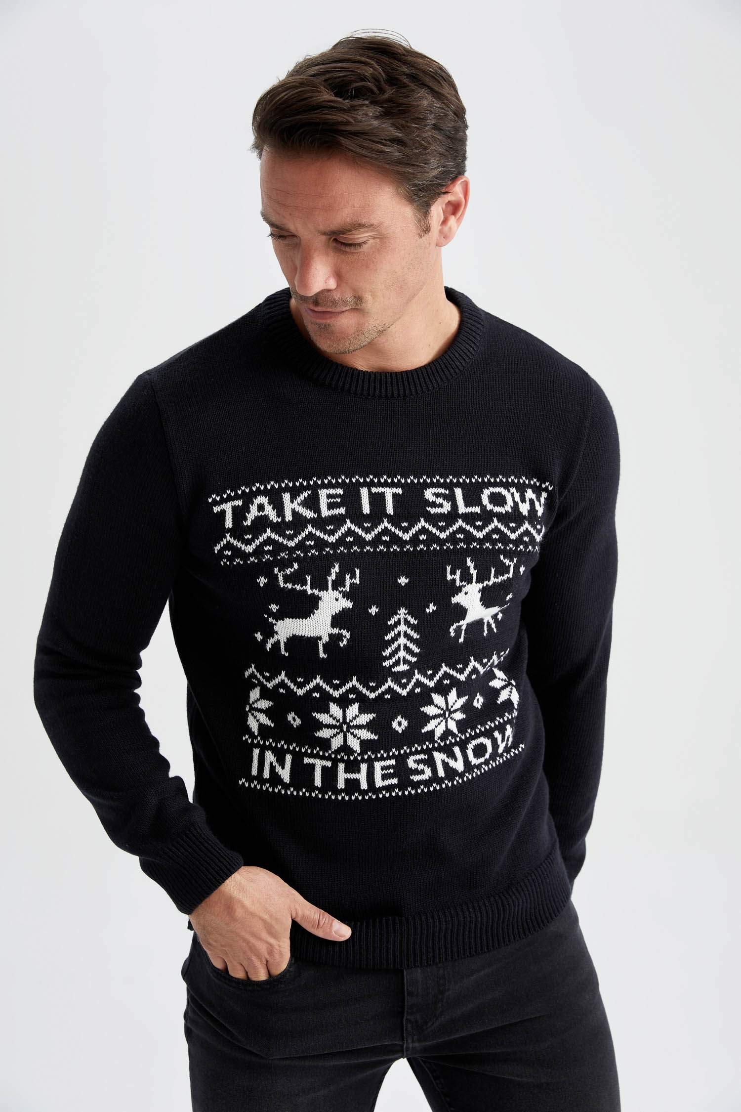 қалыпты пішім дөңгелек жаға трикотаж Пулловер