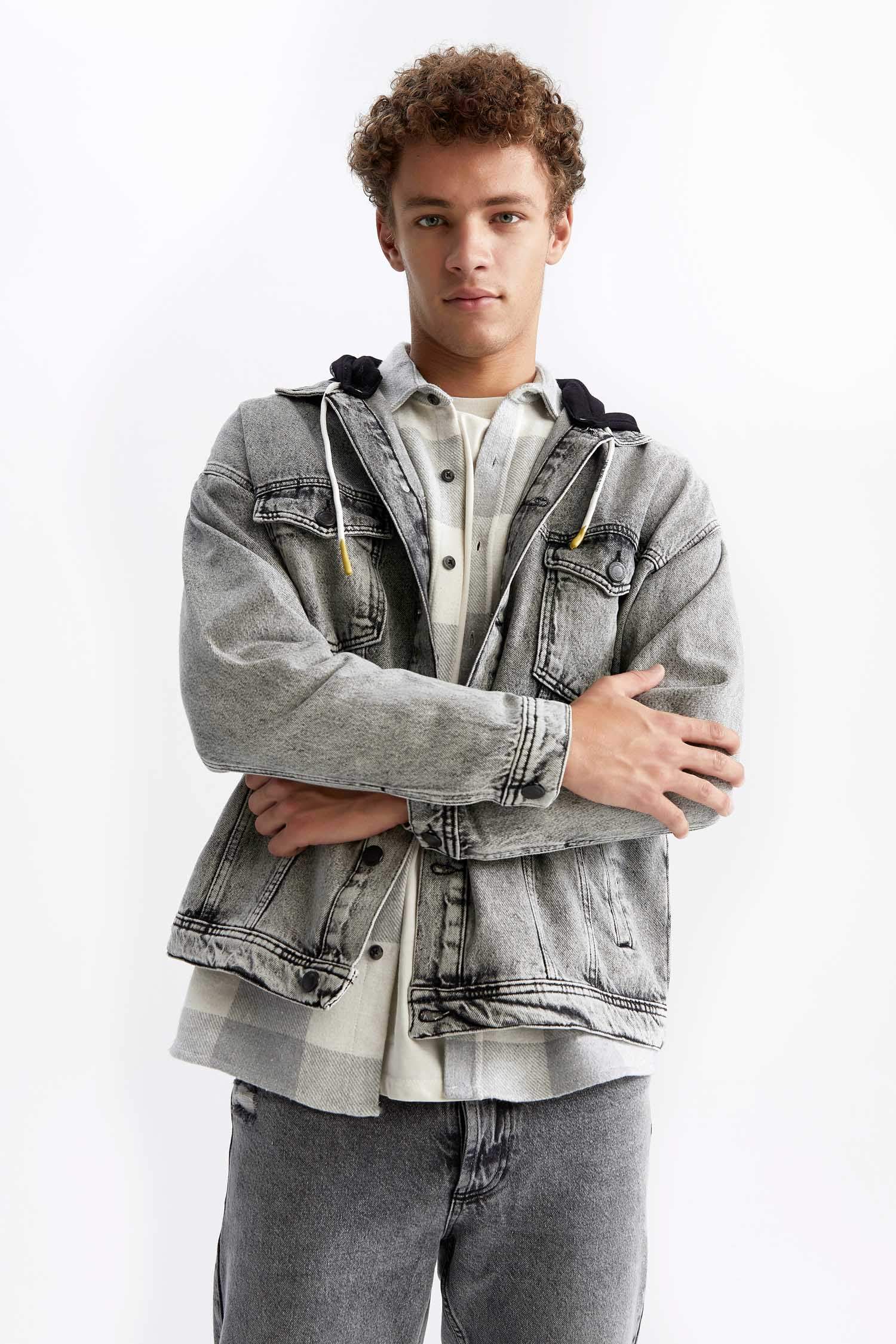 Oversize Geniş Kalıp Kapüşonlu Ceket