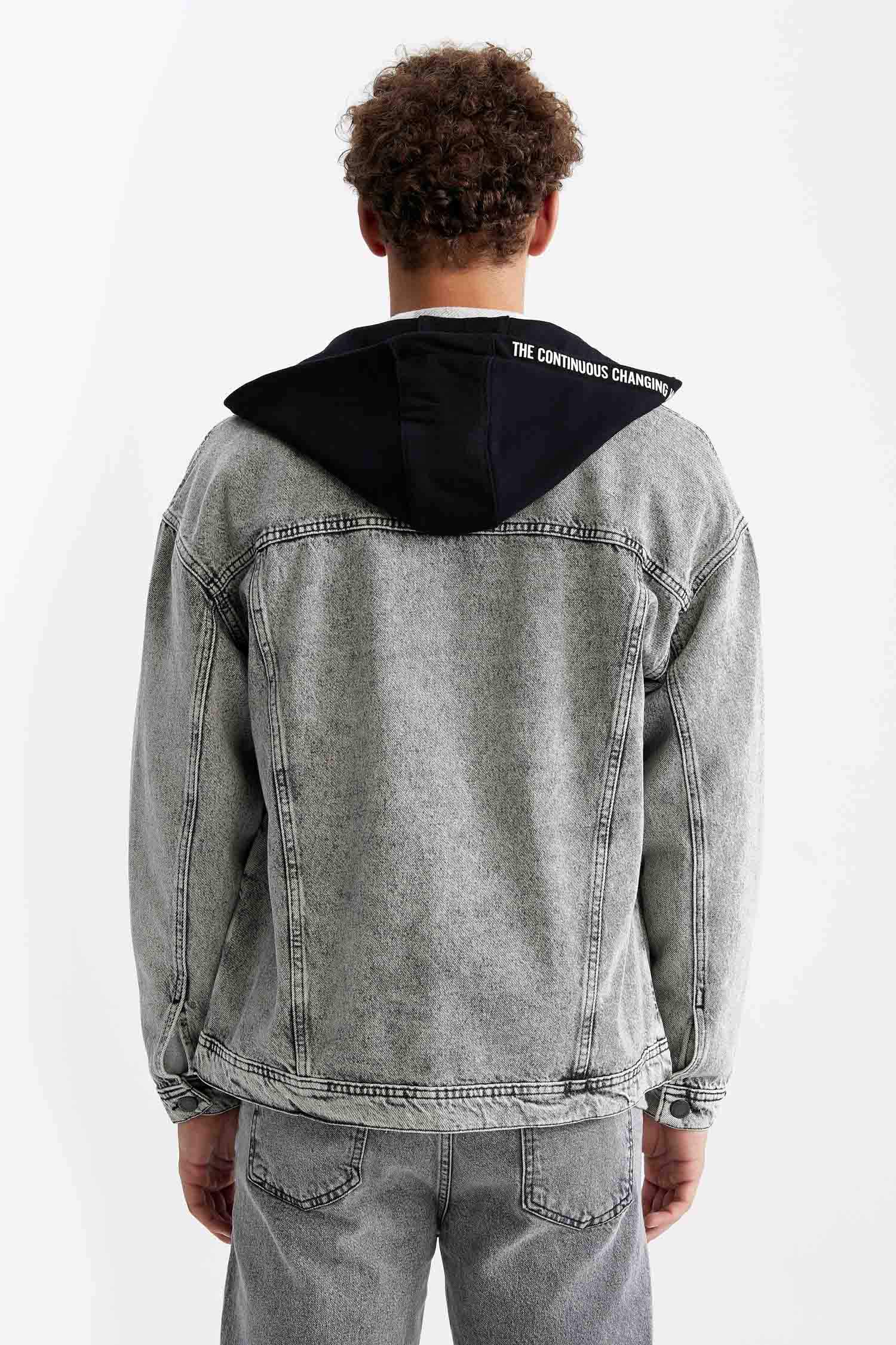 Oversize Geniş Kalıp Kapüşonlu Ceket