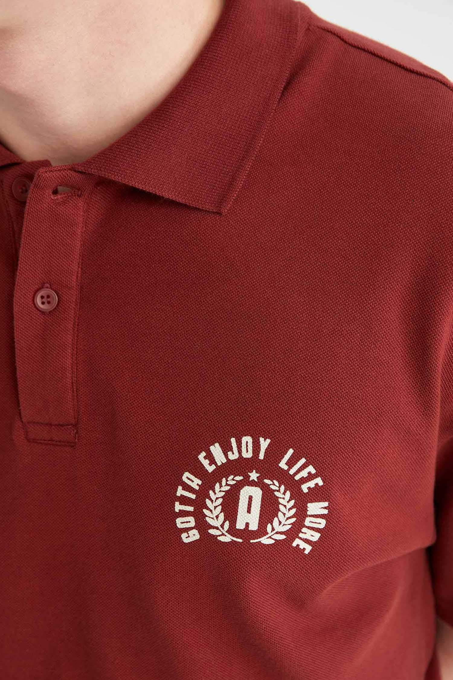 Футболка-поло с принтом из хлопка