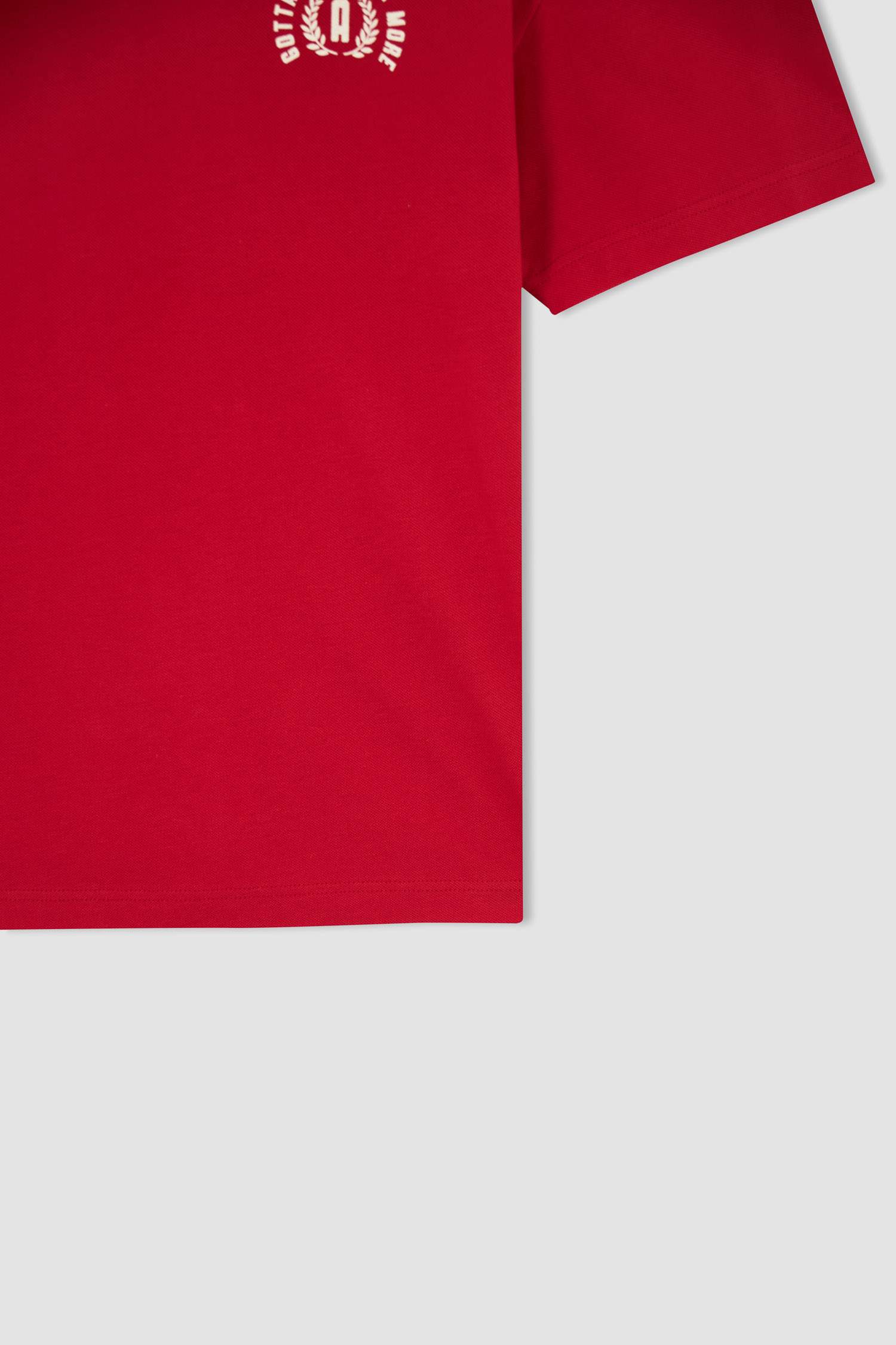 Boxy Fit Polo Neck Printed Cotton Combed Cotton T-Shirt