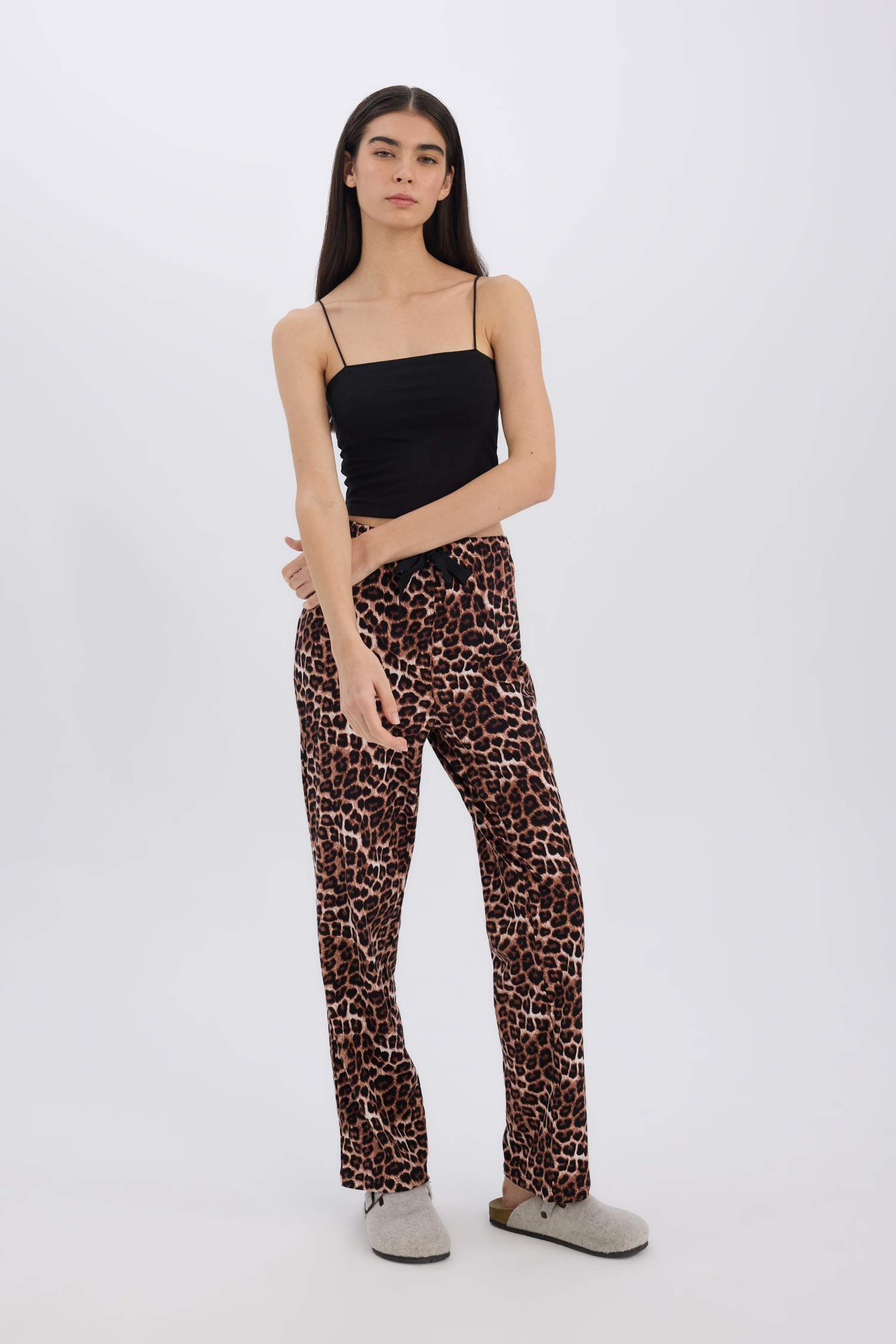 Crop Pamuklu Siyah Askılı Atlet-Fall in Love