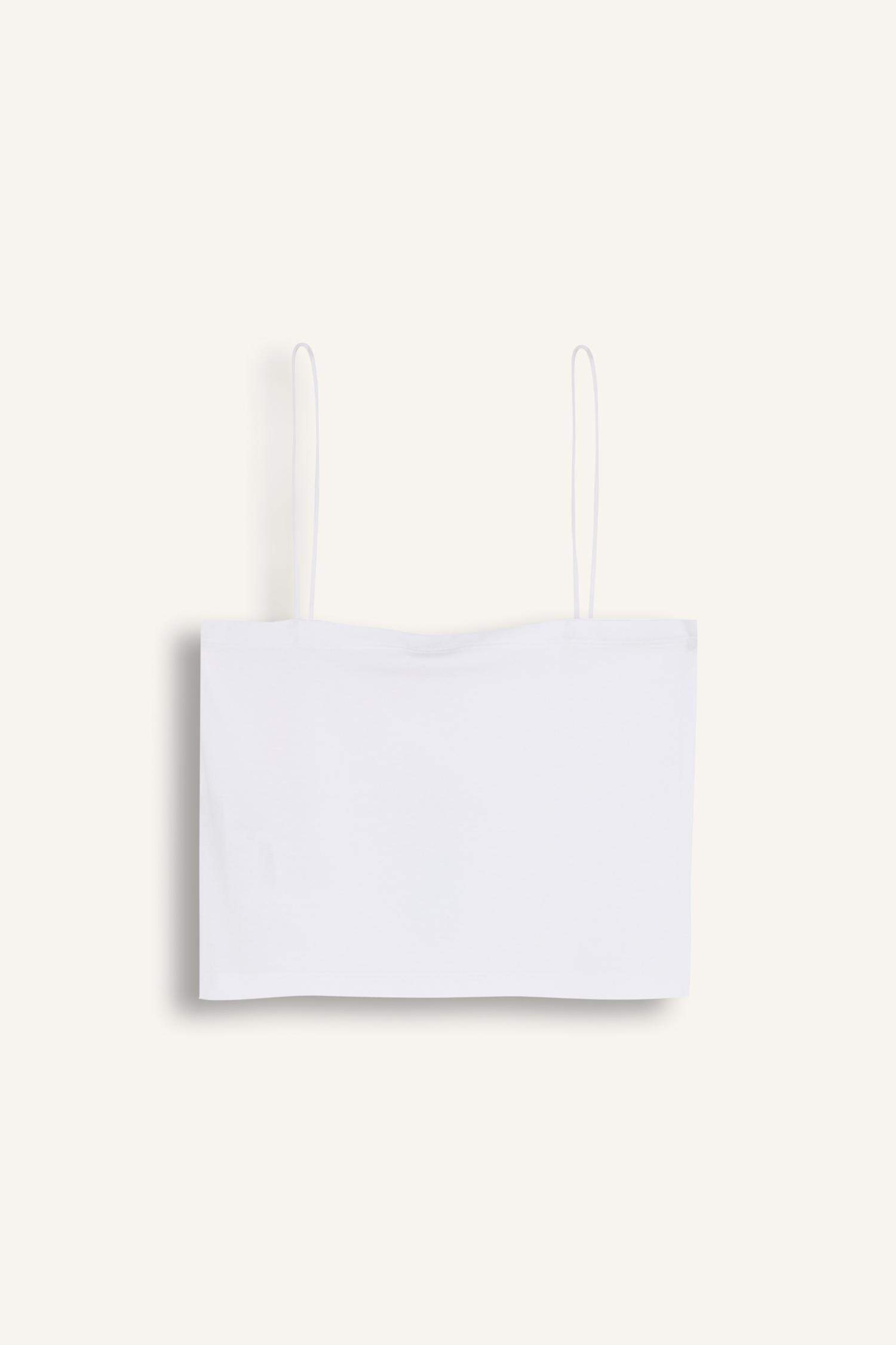 Fall in Love İnce Askılı Crop Pamuklu Beyaz İç Atlet