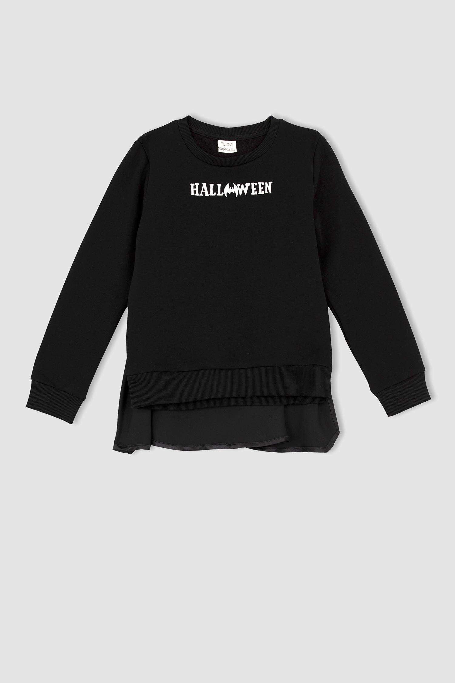 Black Boys & Teens Regular Fit Crew Neck Sweatshirt 2549938 DeFacto