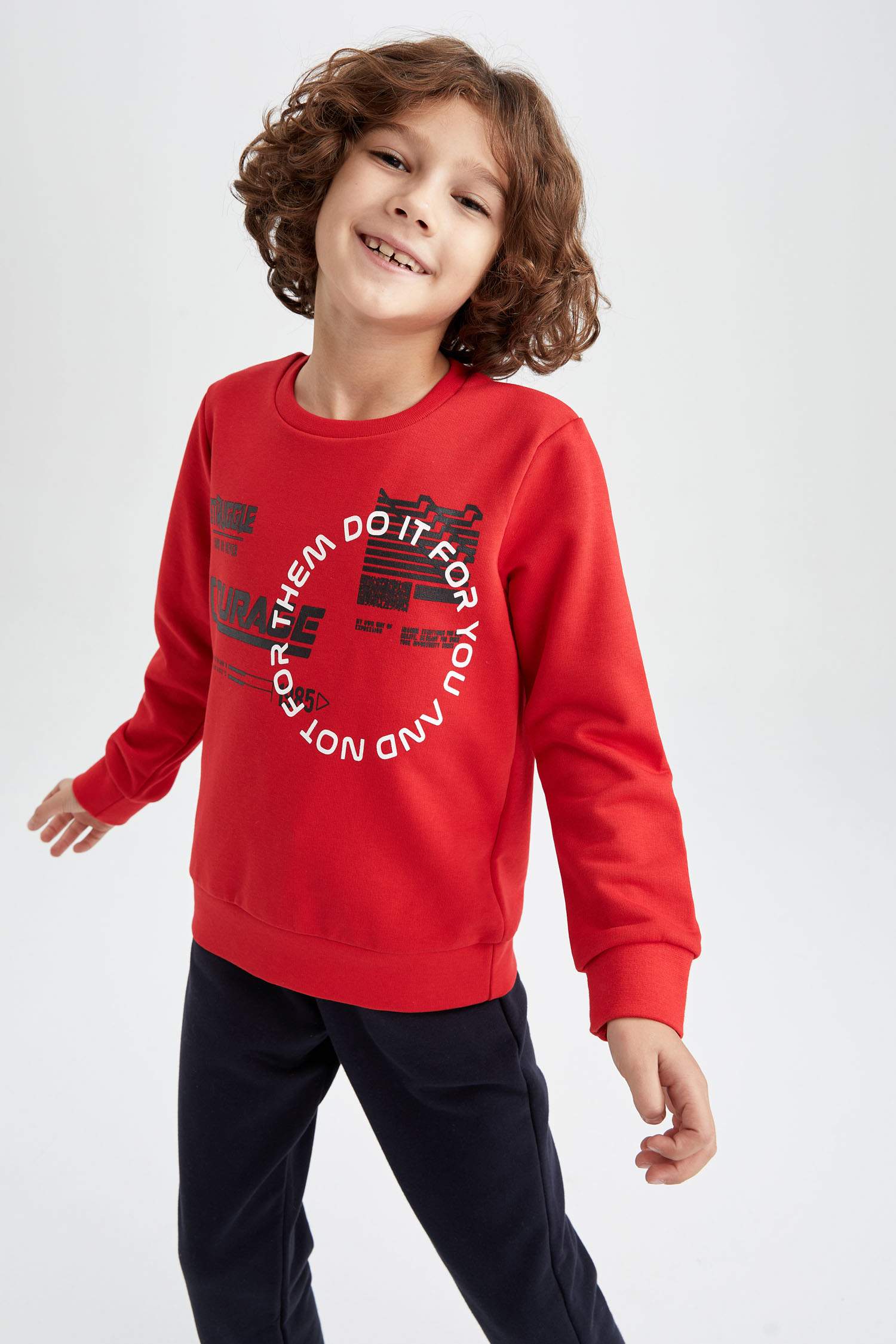 Red BOYS TEENS Regular Fit Hooded Sweatshirt 2630861 DeFacto