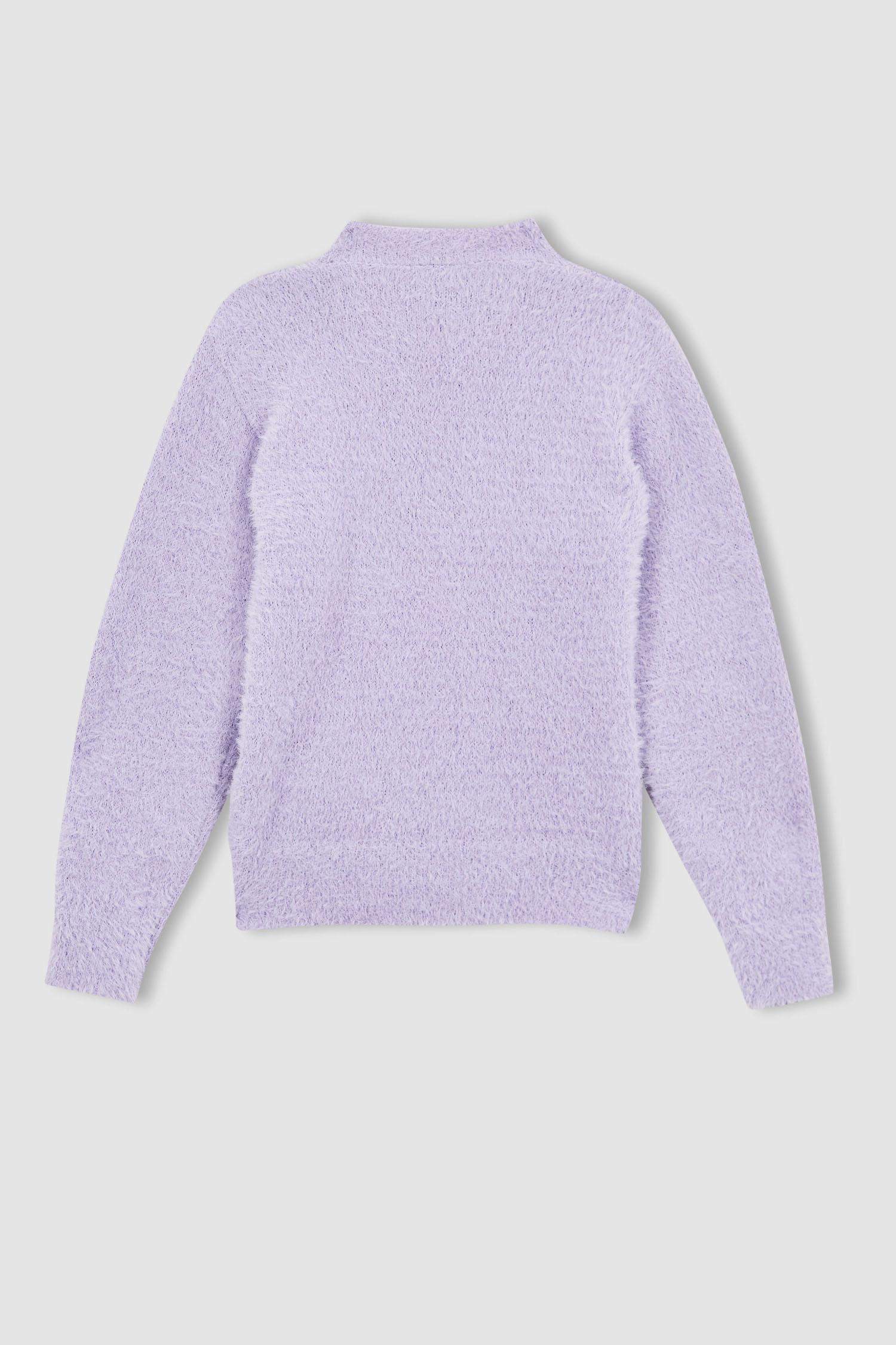 Пуловер стандартного крою з круглим вирізом трикотажний для дівчаток