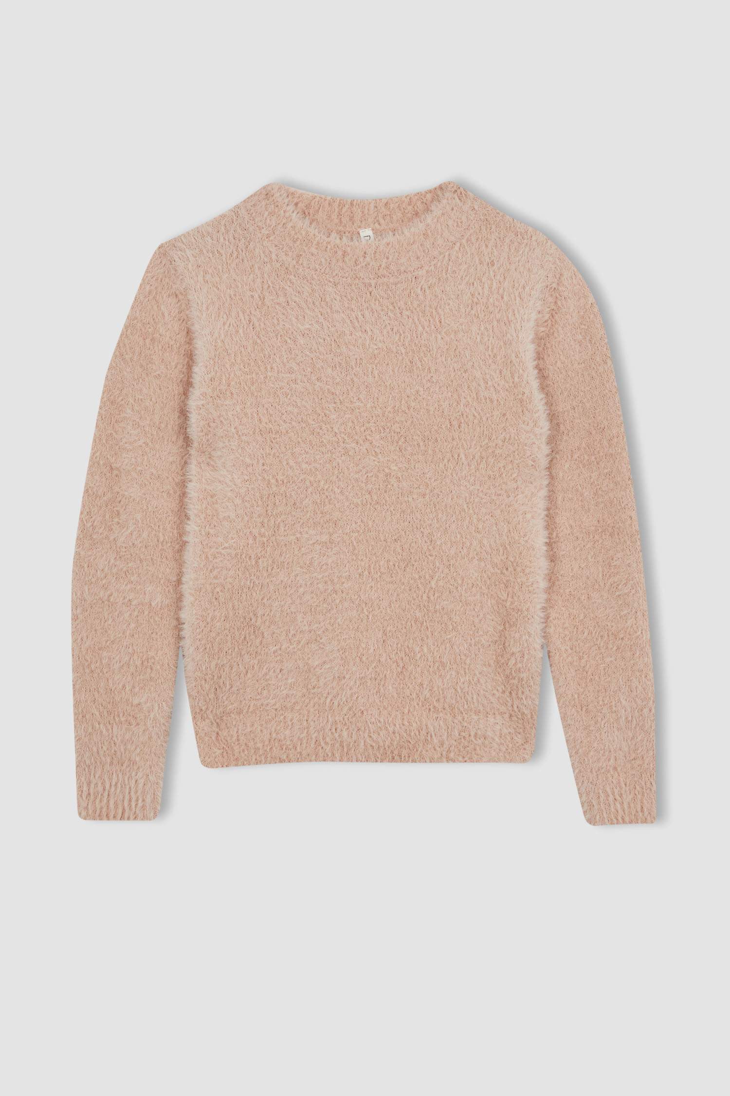 Пуловер стандартного крою з круглим вирізом трикотажний для дівчаток