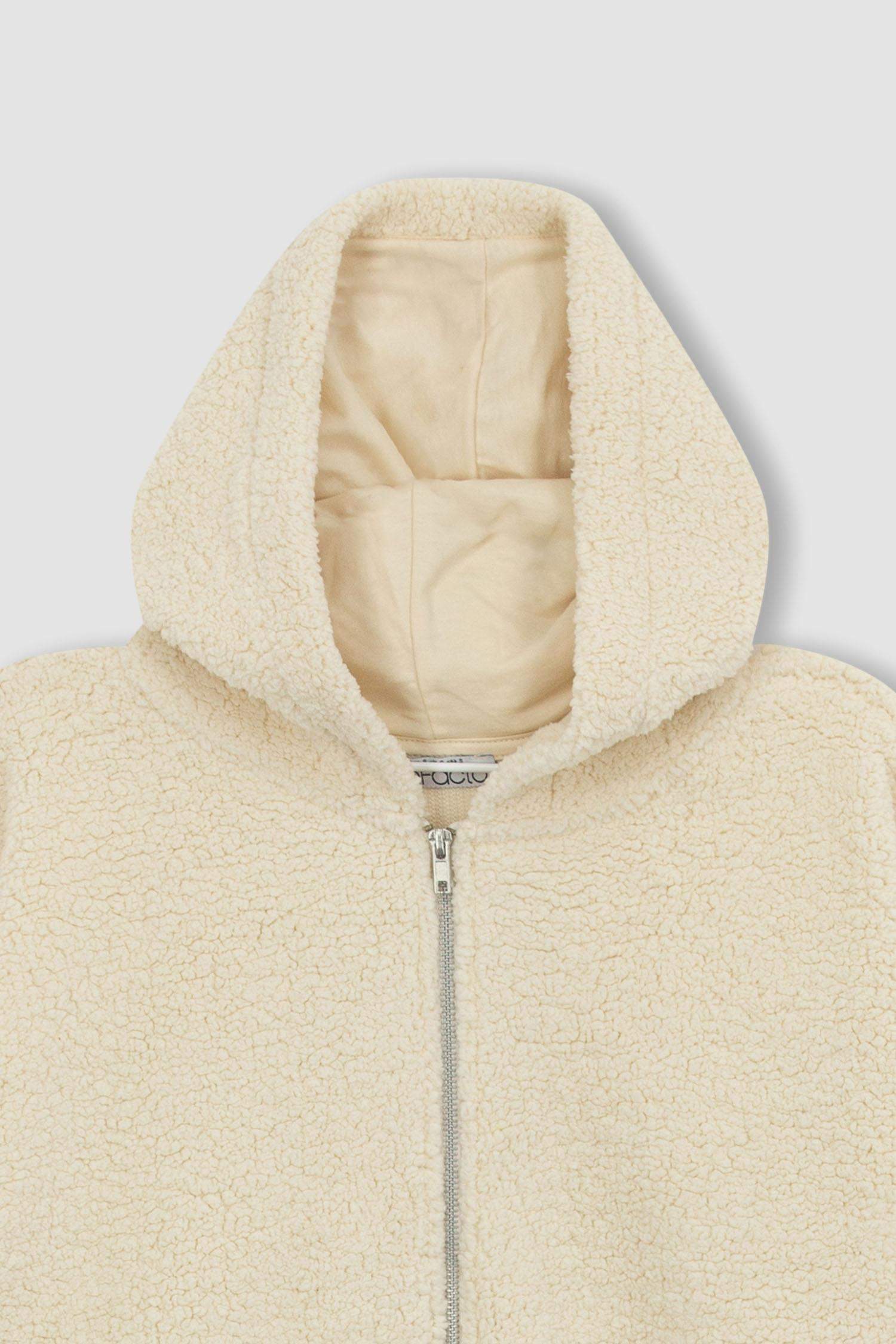 Oversize Fit Hooded Sherpa Cardigan