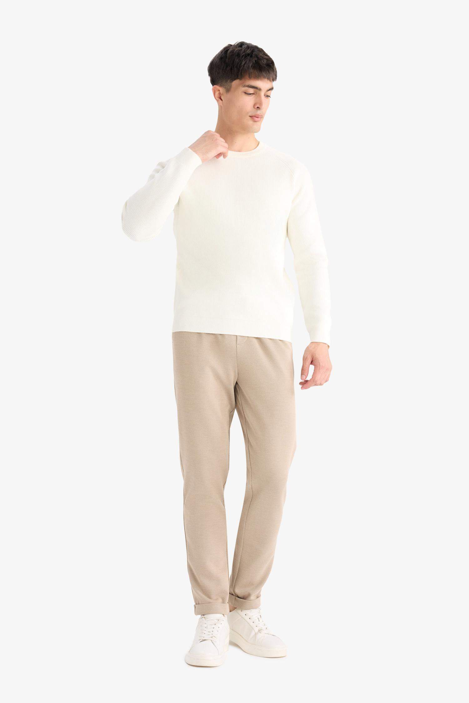 Jogger Fit Beli Bağcıklı Lastikli Esnek Kumaş Cepli Duble Paça Pantolon