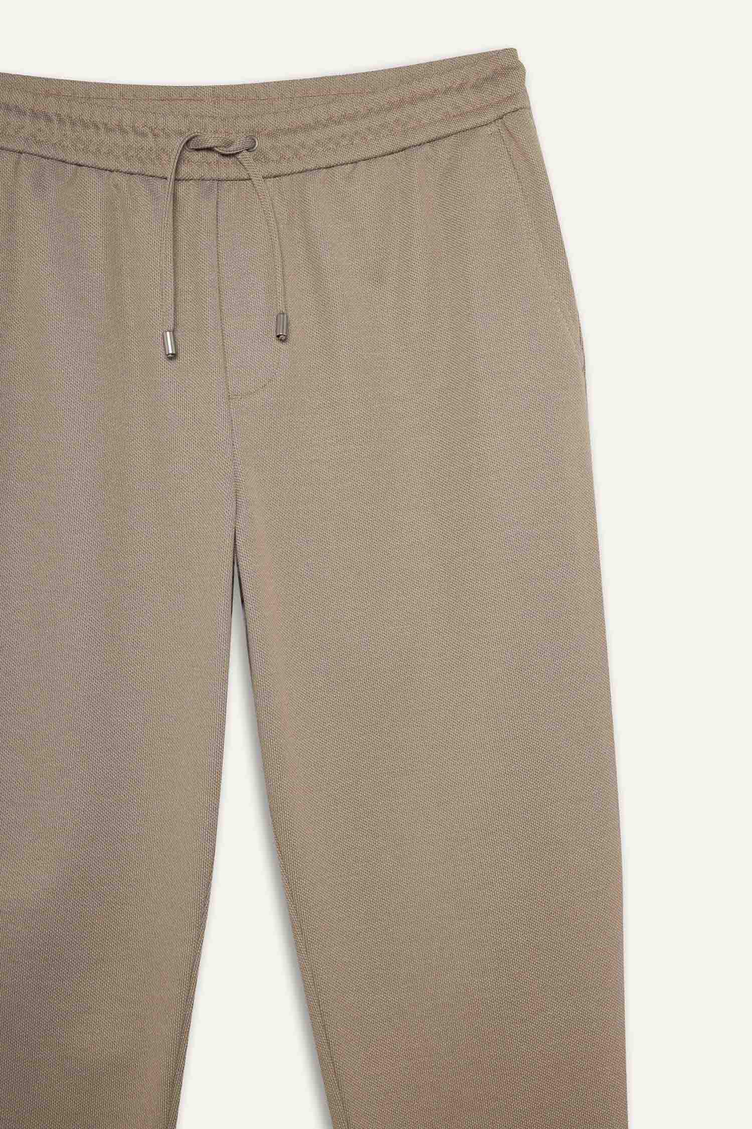 Jogger Fit Beli Bağcıklı Lastikli Esnek Kumaş Cepli Duble Paça Pantolon