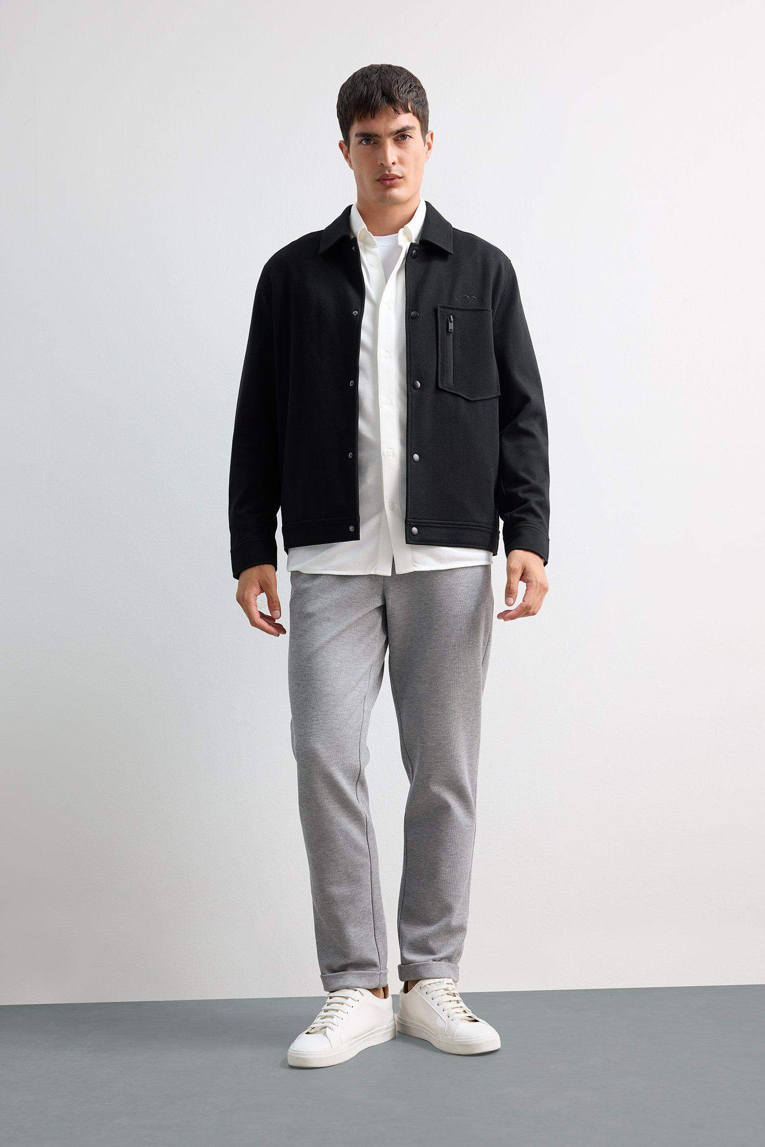 Jogger Fit Beli Bağcıklı Lastikli Esnek Kumaş Cepli Duble Paça Pantolon