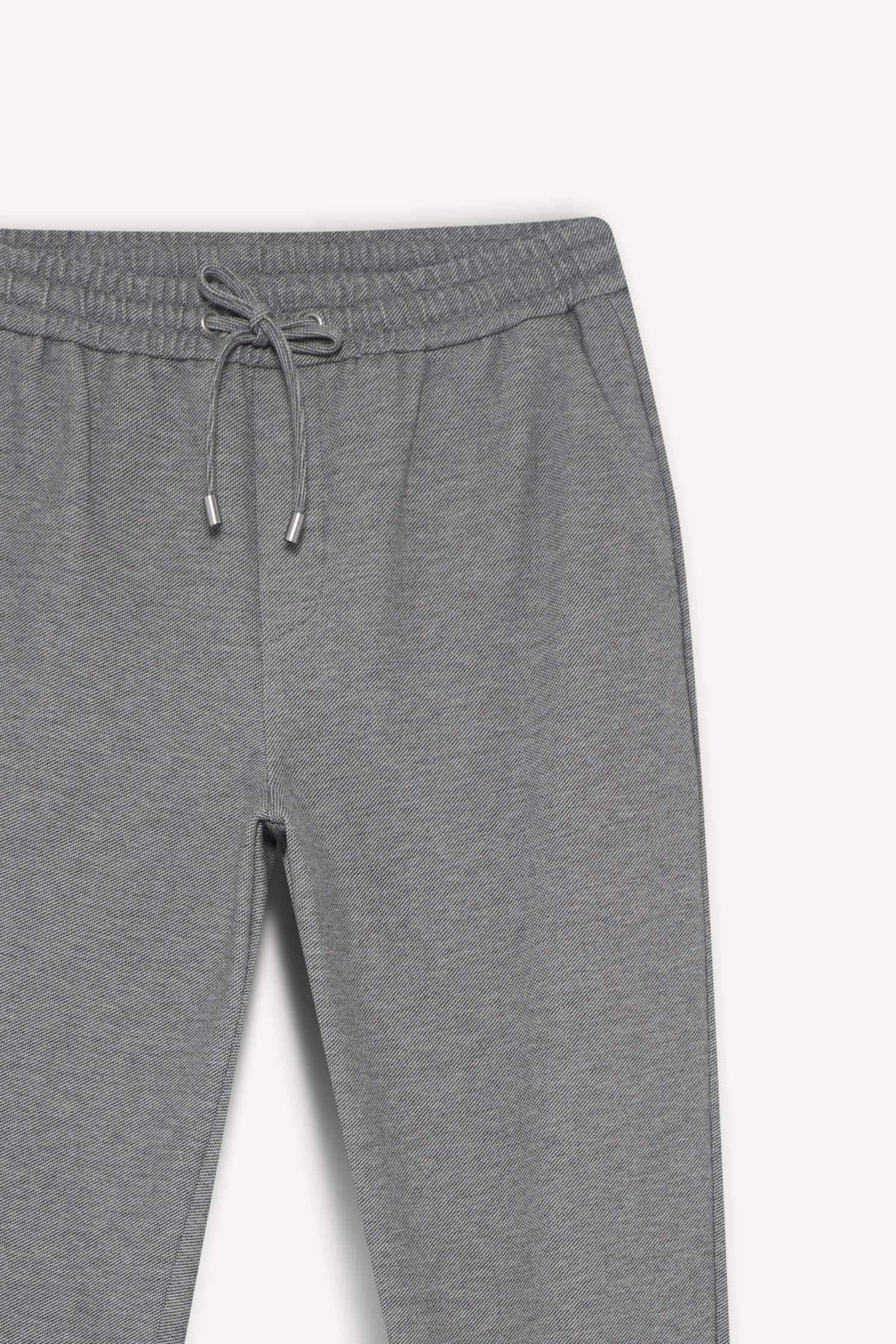 Jogger Fit Beli Bağcıklı Lastikli Esnek Kumaş Cepli Duble Paça Pantolon