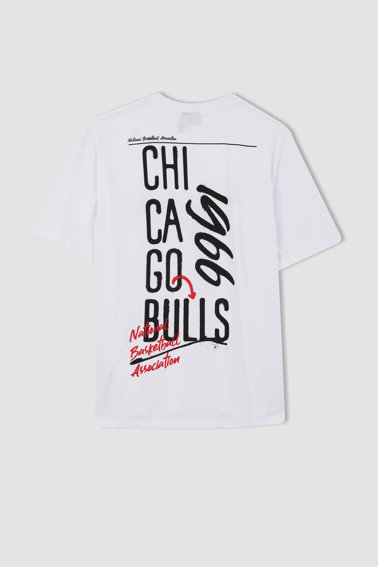 Defacto Fit NBA Chicago Bulls Boxy Fit Tişört. 10