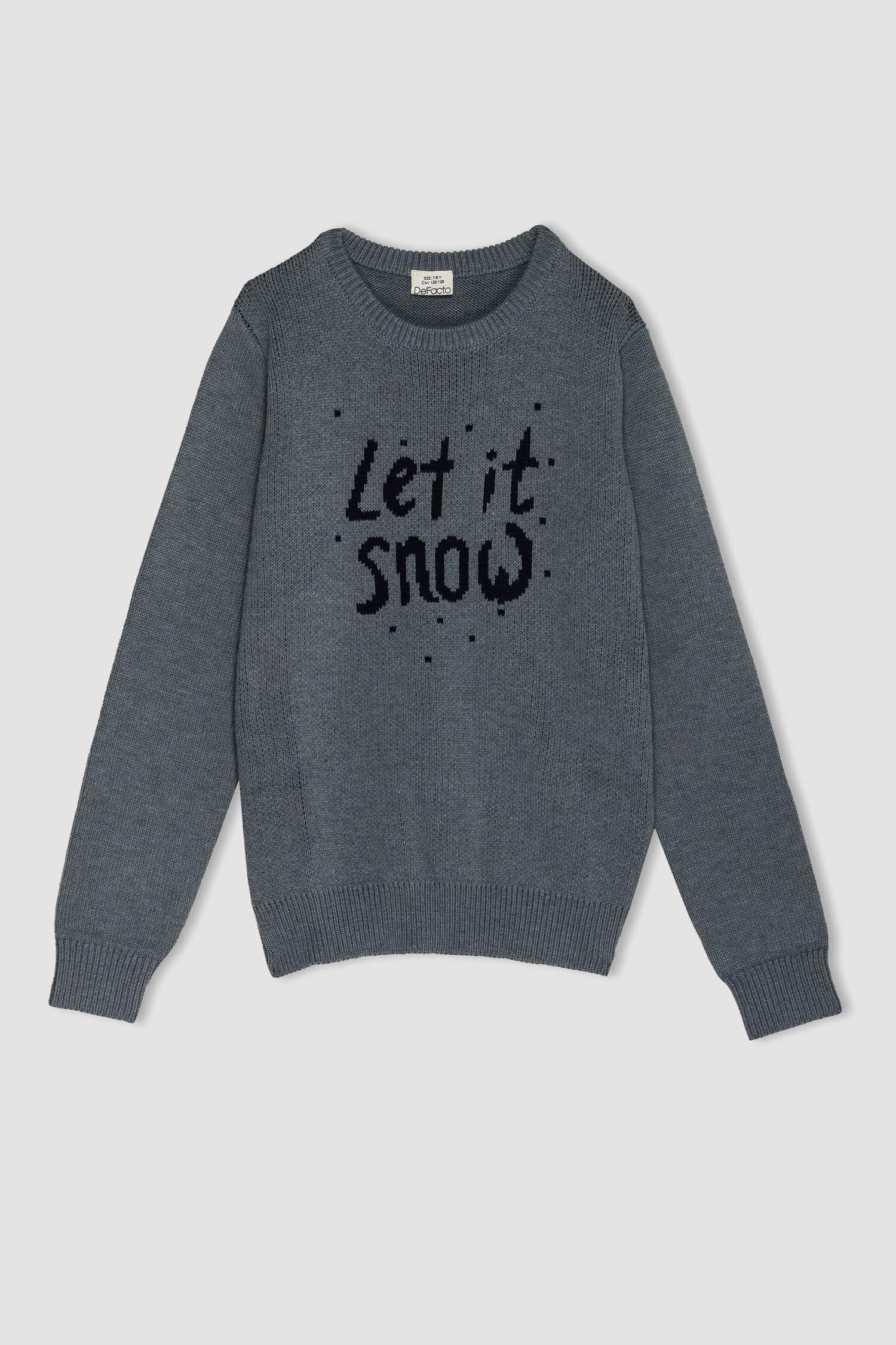 Свитер стандартного кроя с круглым вырезом для мальчиков