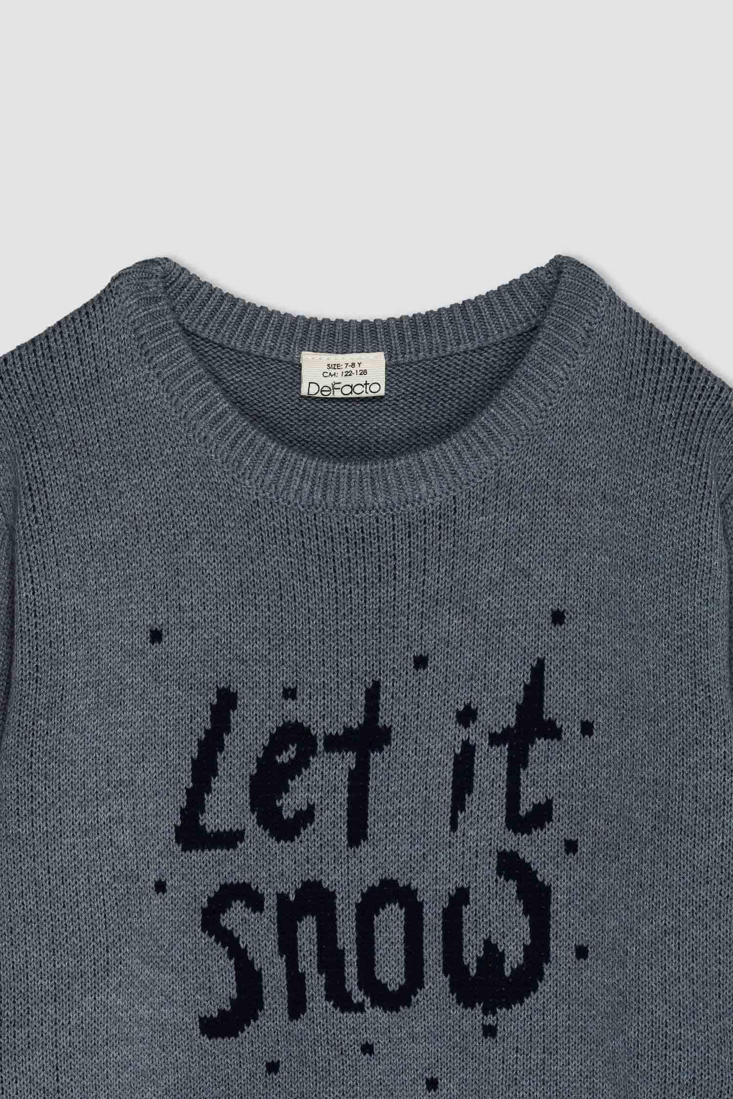 Свитер стандартного кроя с круглым вырезом для мальчиков