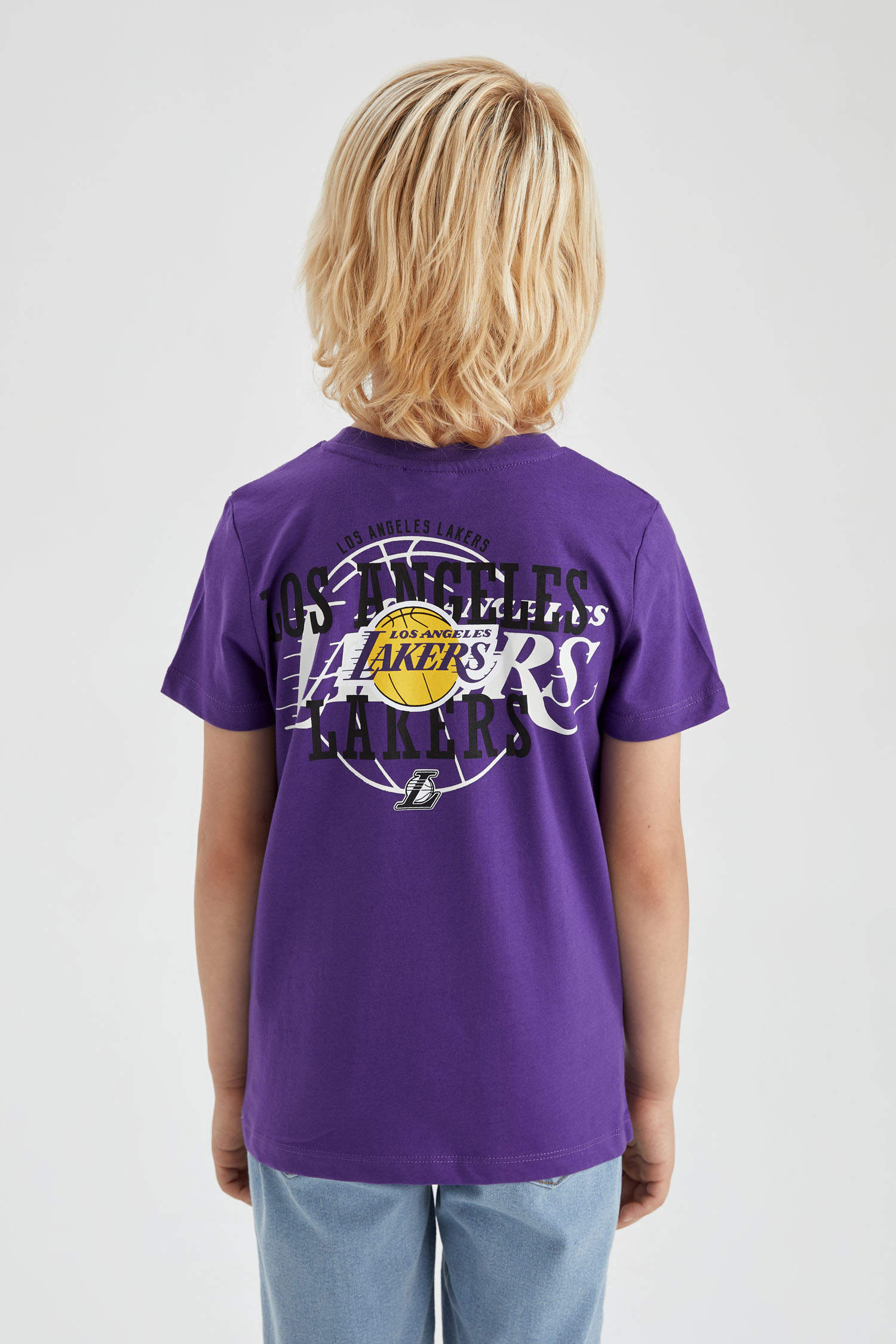Defacto Erkek Çocuk NBA Los Angeles Lakers Bisiklet Yaka Kısa Kollu Tişört. 5