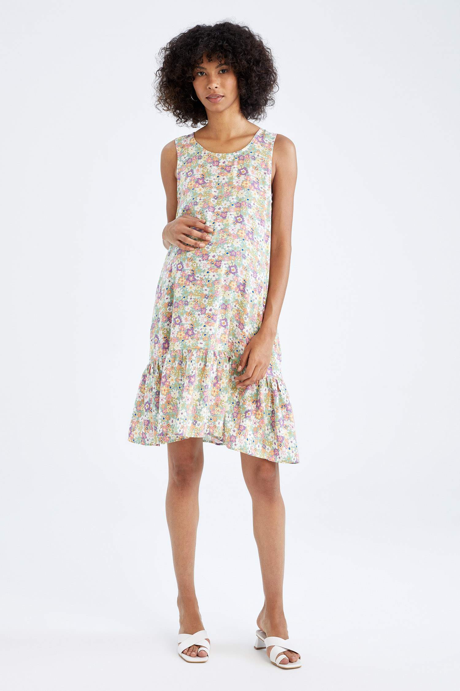 فستان للحوامل ميدي قصة عادية