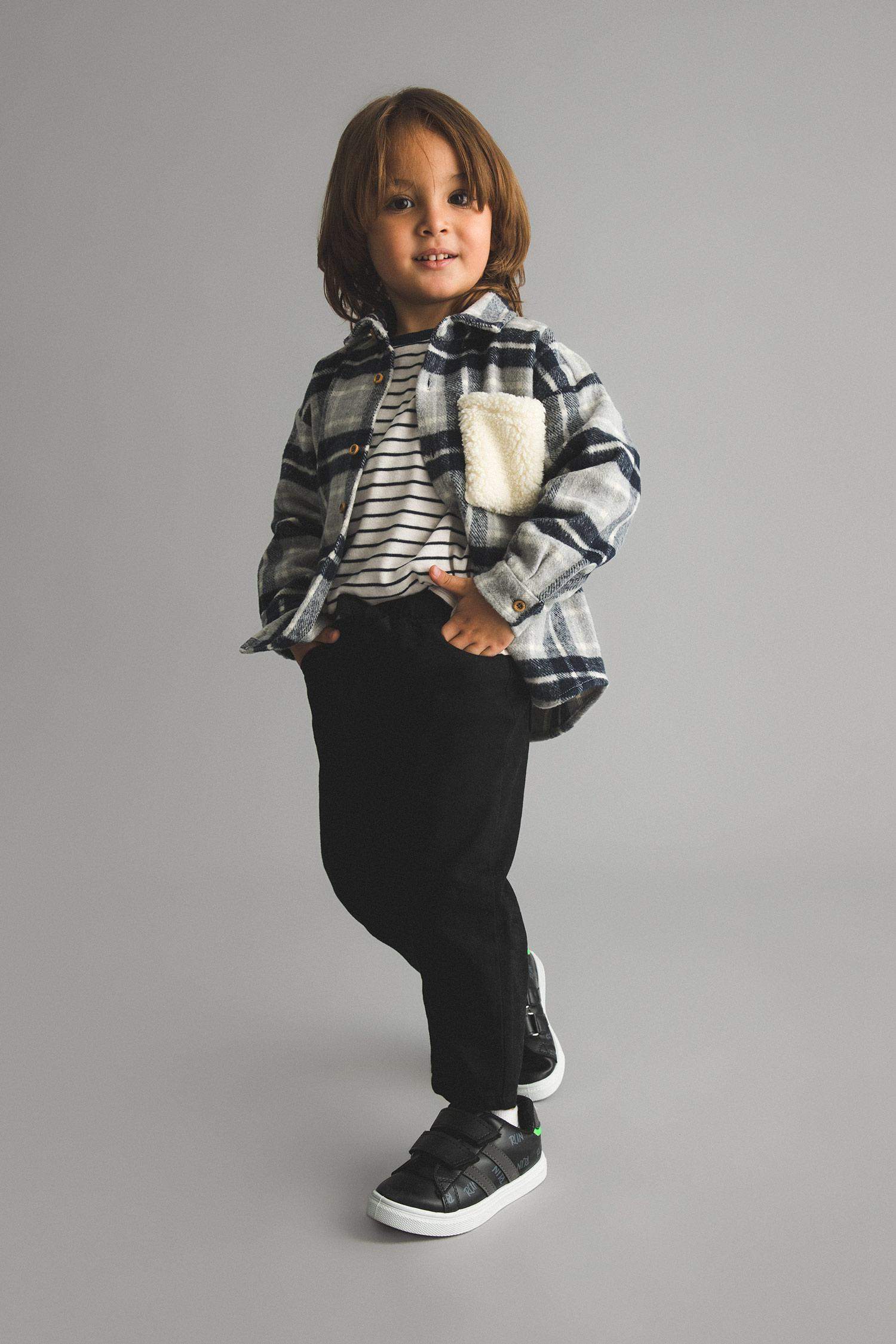 Брюки стандартного кроя с эластичным поясом с карманом для малышей мальчиков