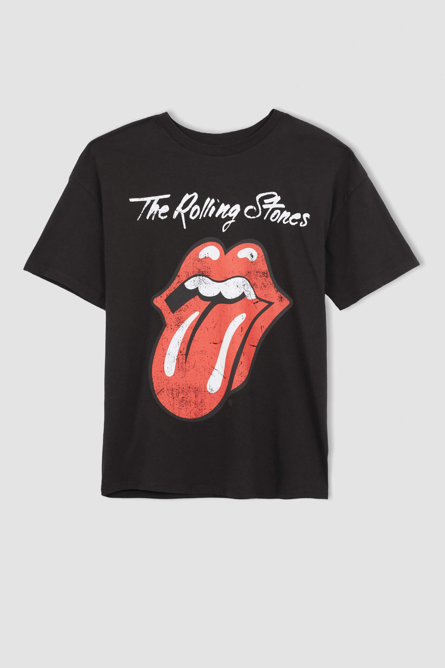 Defacto Rolling Stones Oversize Fit Bisiklet Yaka Kısa Kollu Tişört. 7