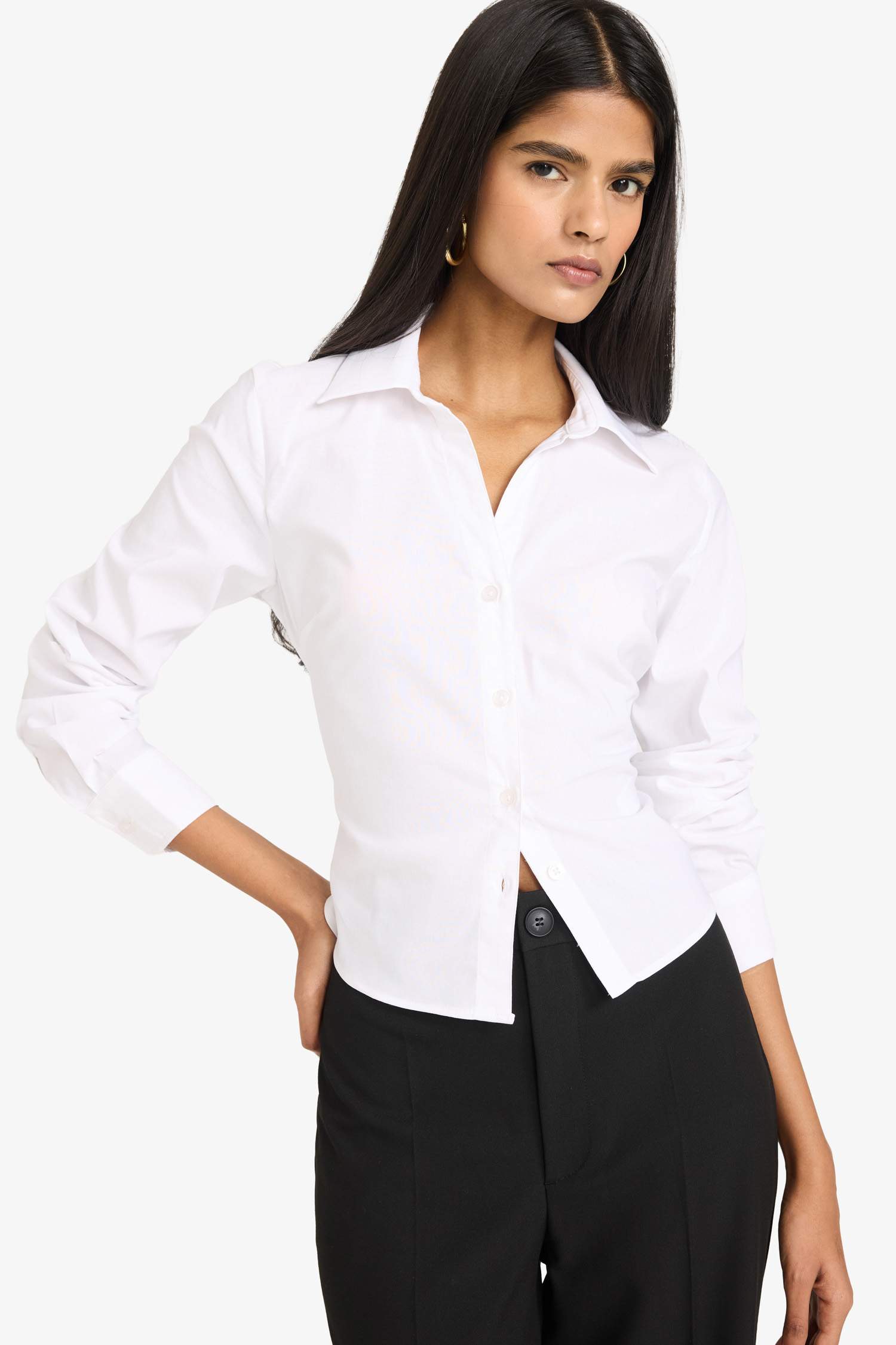 Fitted Bengalin Uzun Kollu Gömlek