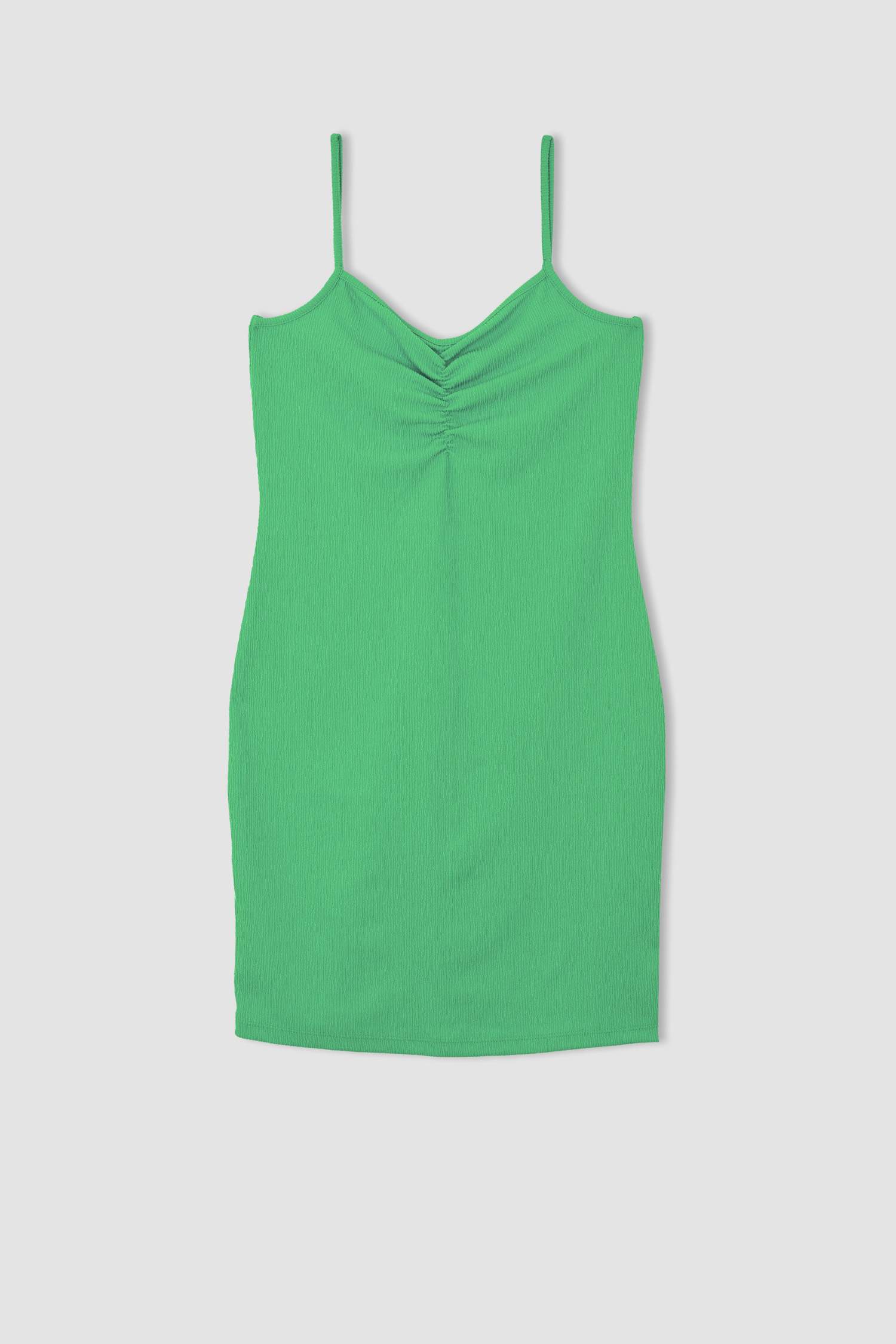 فستان محبوك ميدي بحمالات