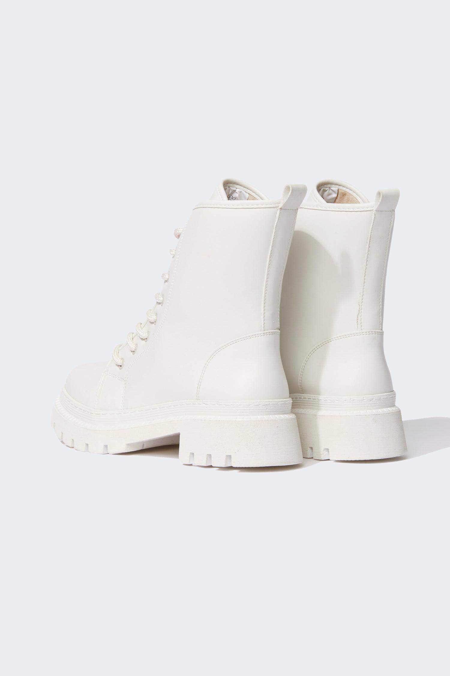 Faux Leather Thick Sole Boots