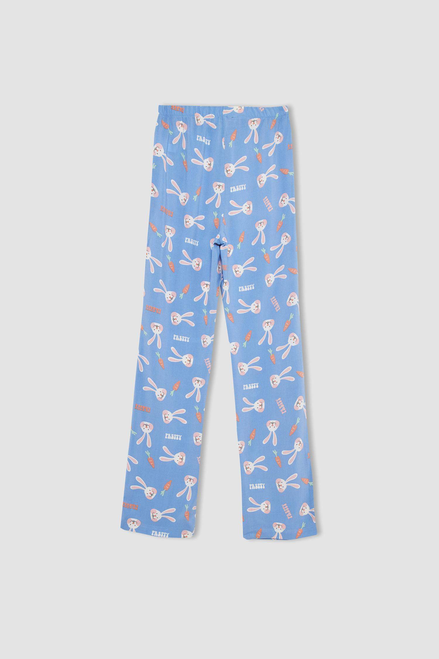 بيجاما محاك بناتي بقصة عادية من قطعتين